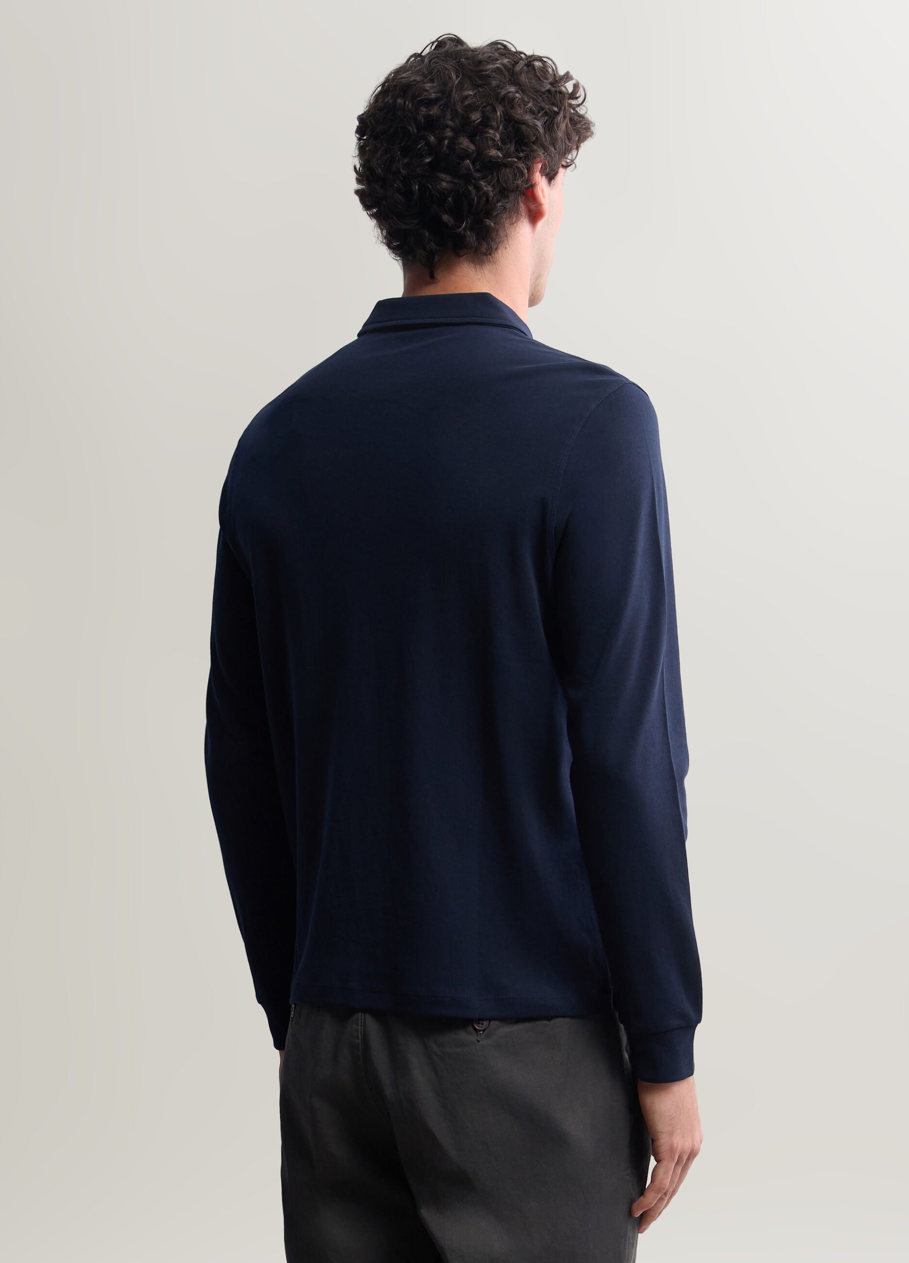 Polo a maniche lunghe in interlock uomo_1