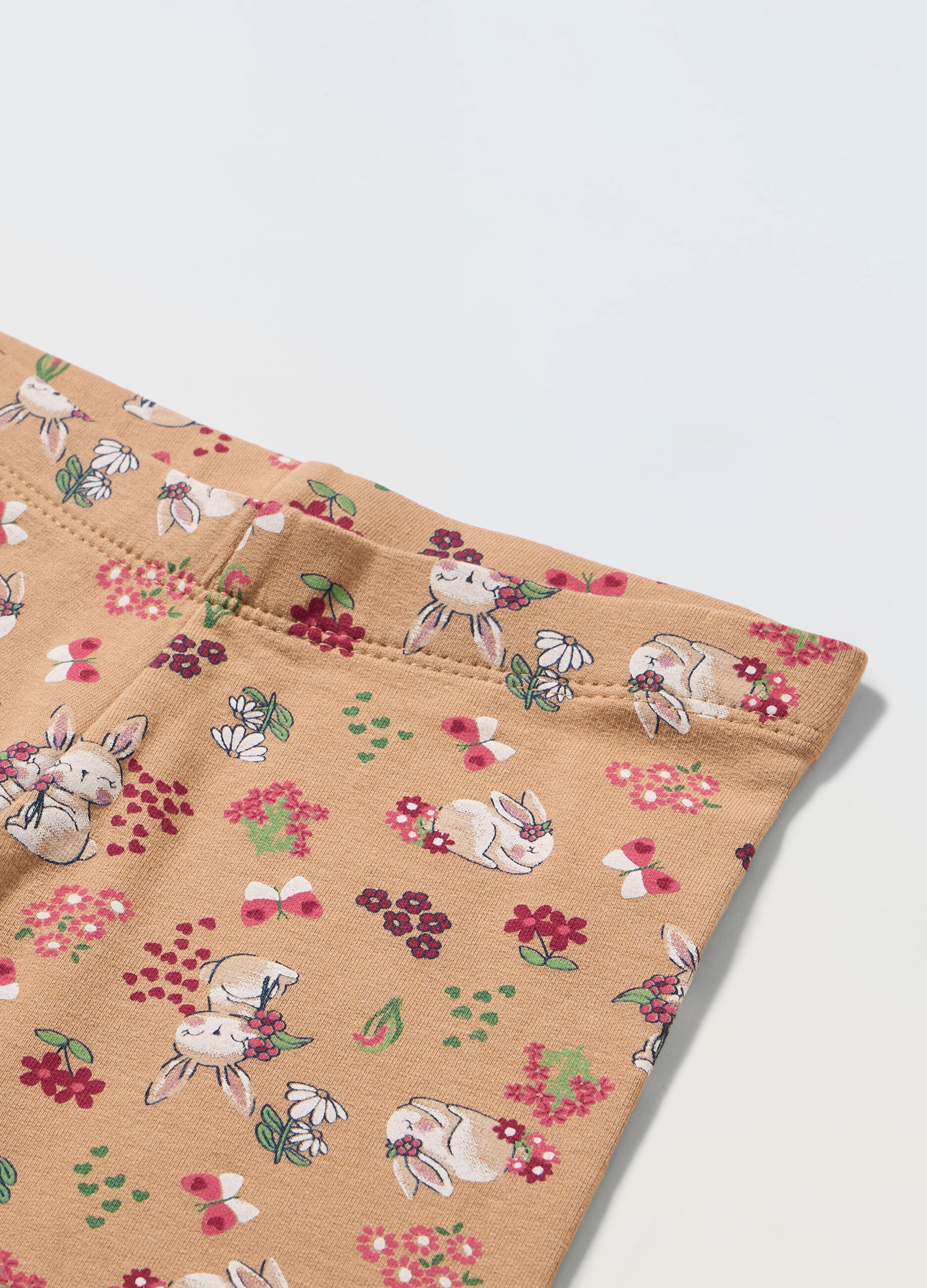 Leggings in cotone stretch con stampa bambina_1