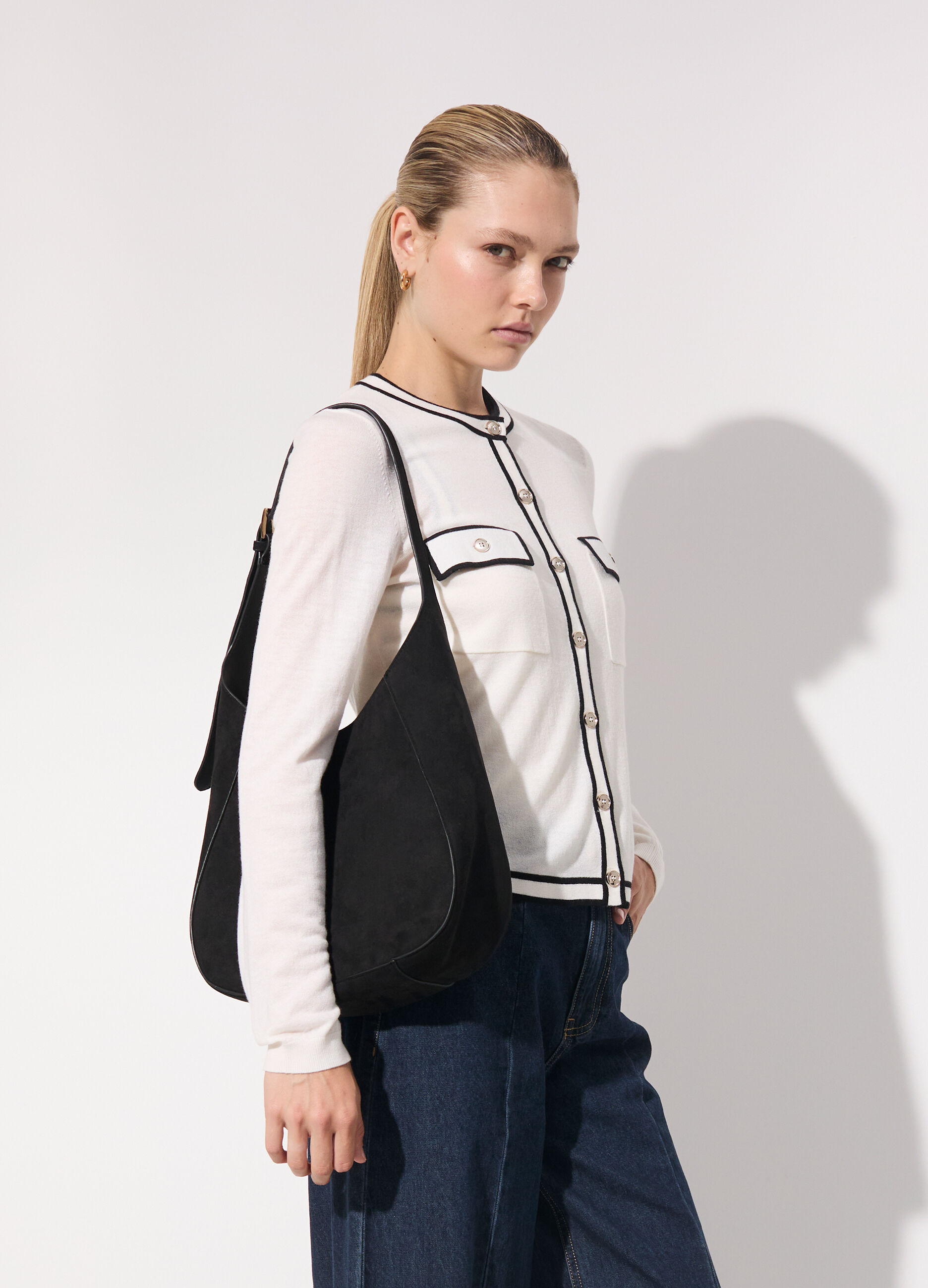 Borsa a spalla in ecopelle scamosciata donna_0