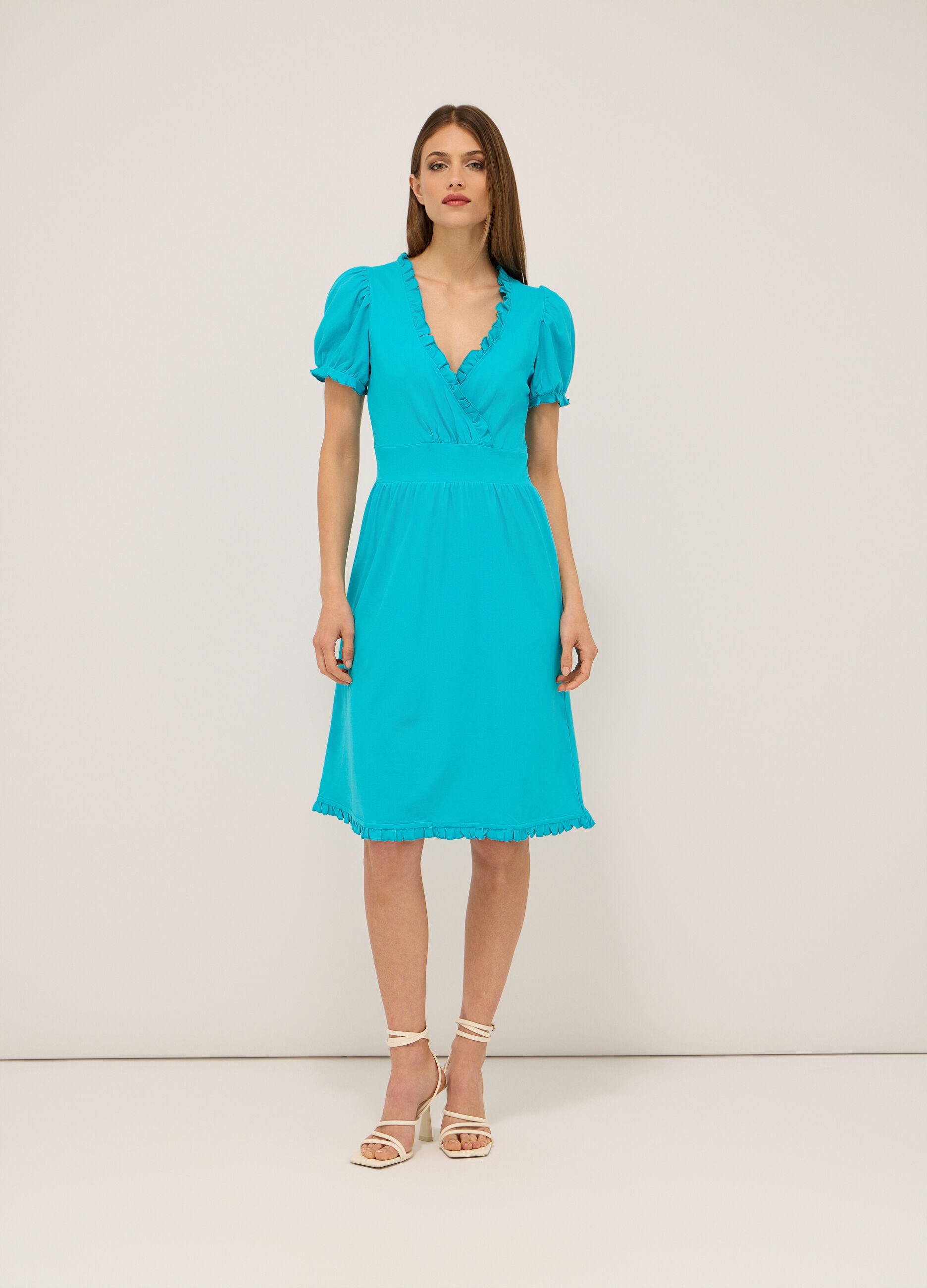 Abito corto in cotone stretch donna_0