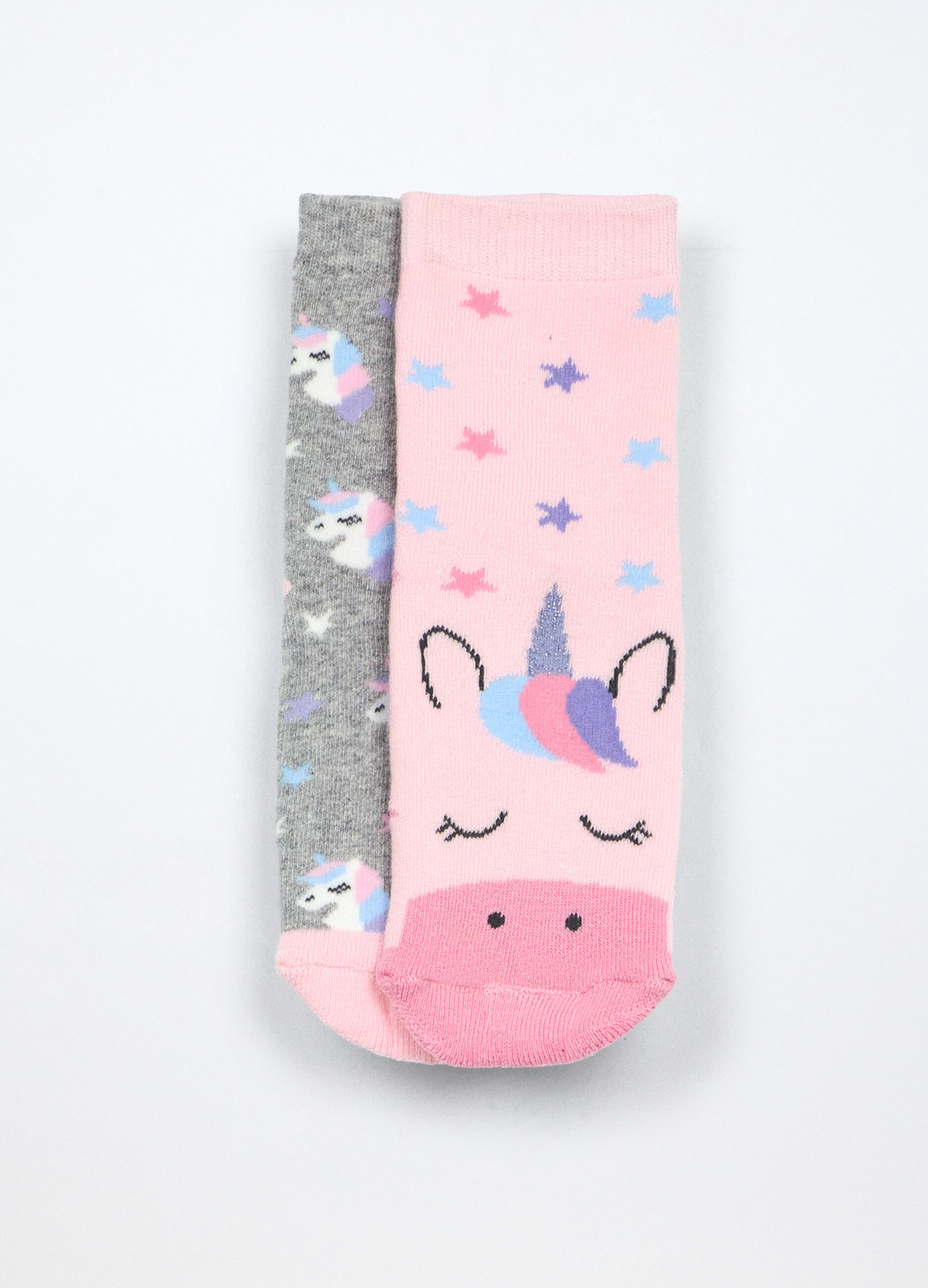 Pack 2 calze antiscivolo misto cotone bambina_0