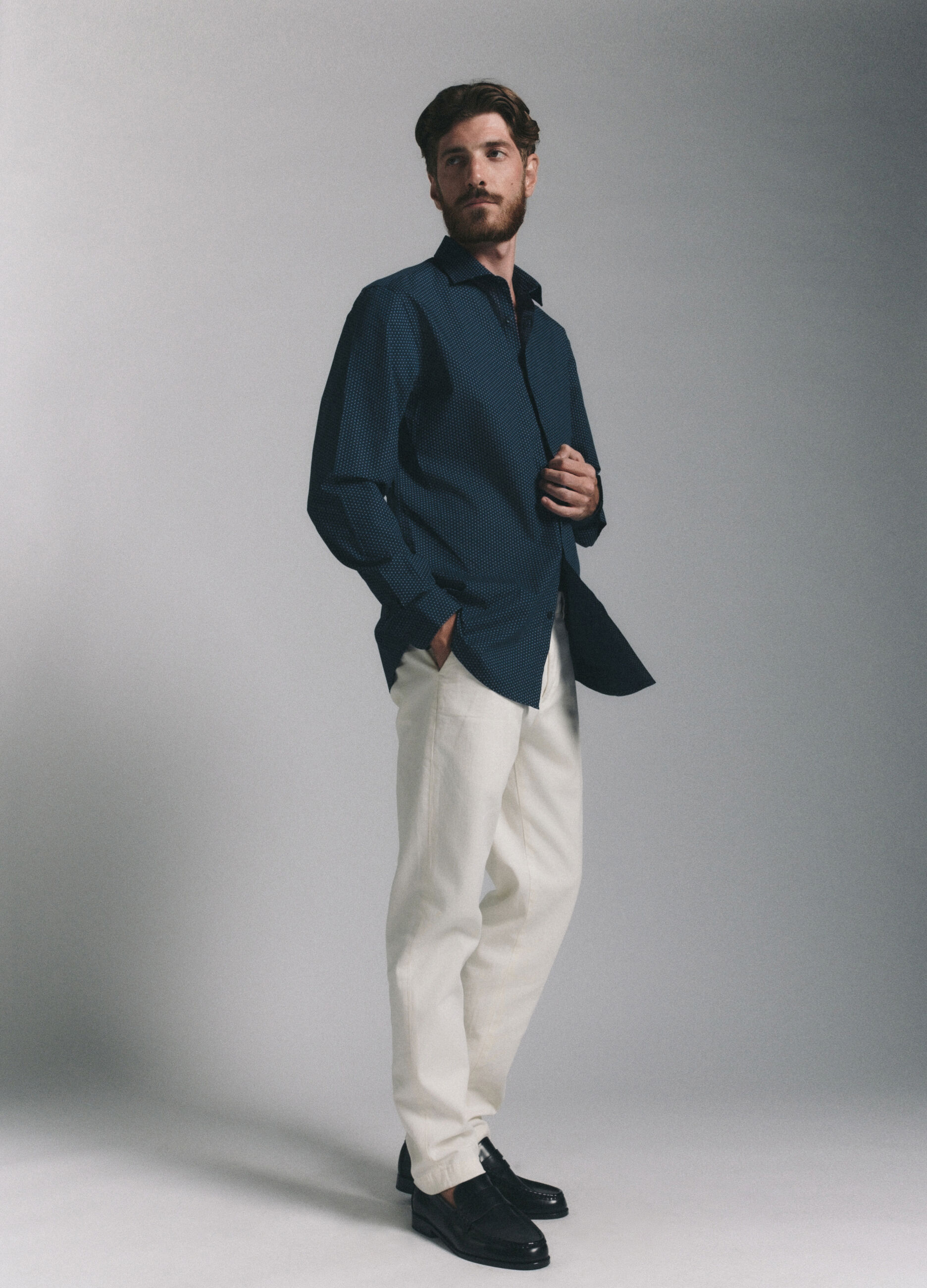 Camicia regular fit a fantasia uomo_1