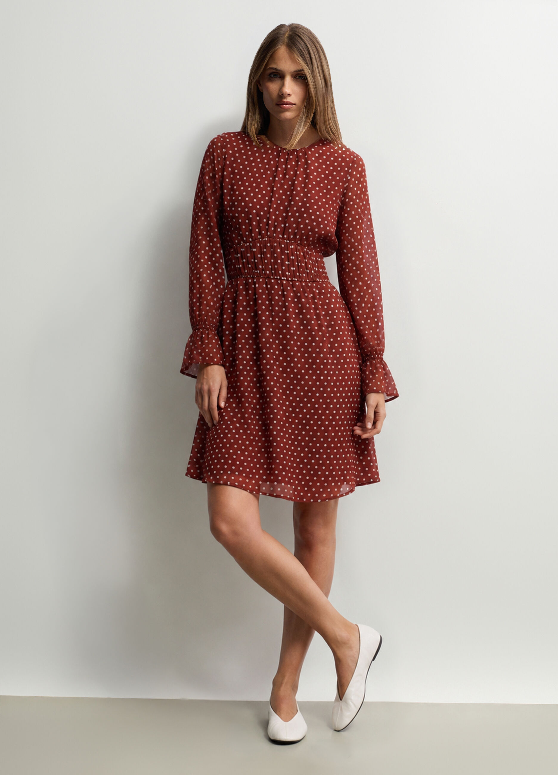 Abito corto in chiffon donna_0