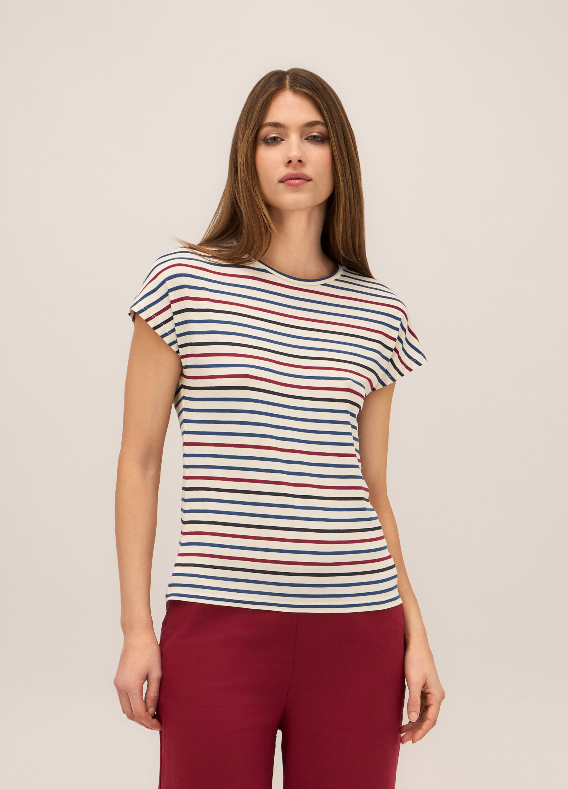 T-shirt in viscosa stretch donna_0