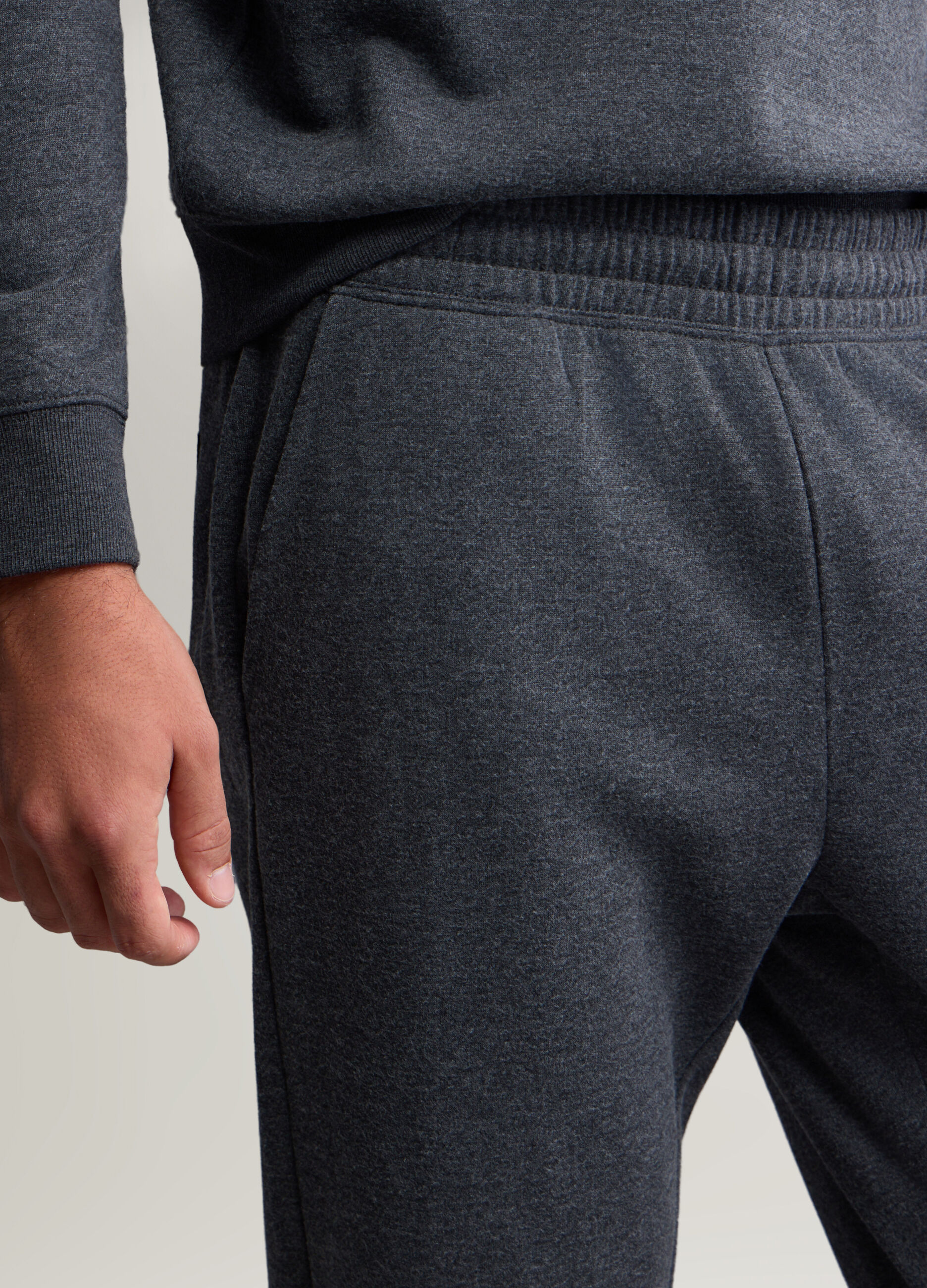 Jogger slim fit in felpa di cotone uomo_3