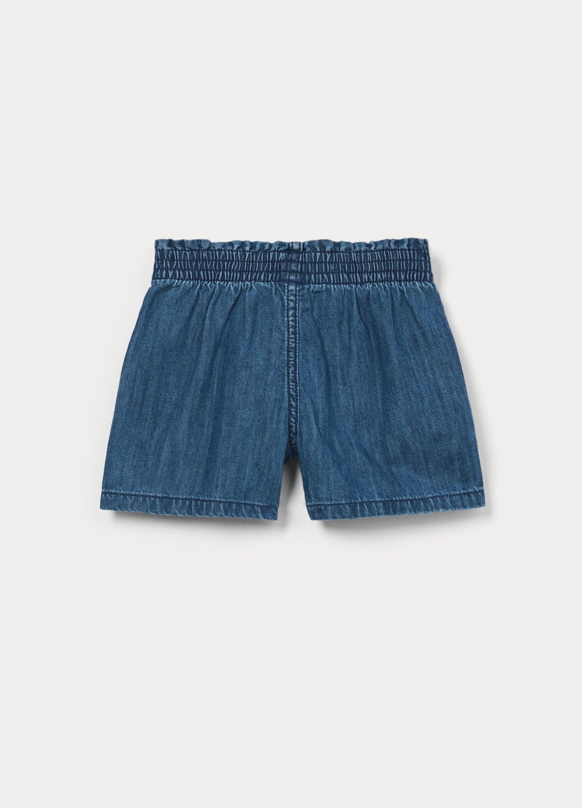 Shorts in denim di puro cotone bambina_1