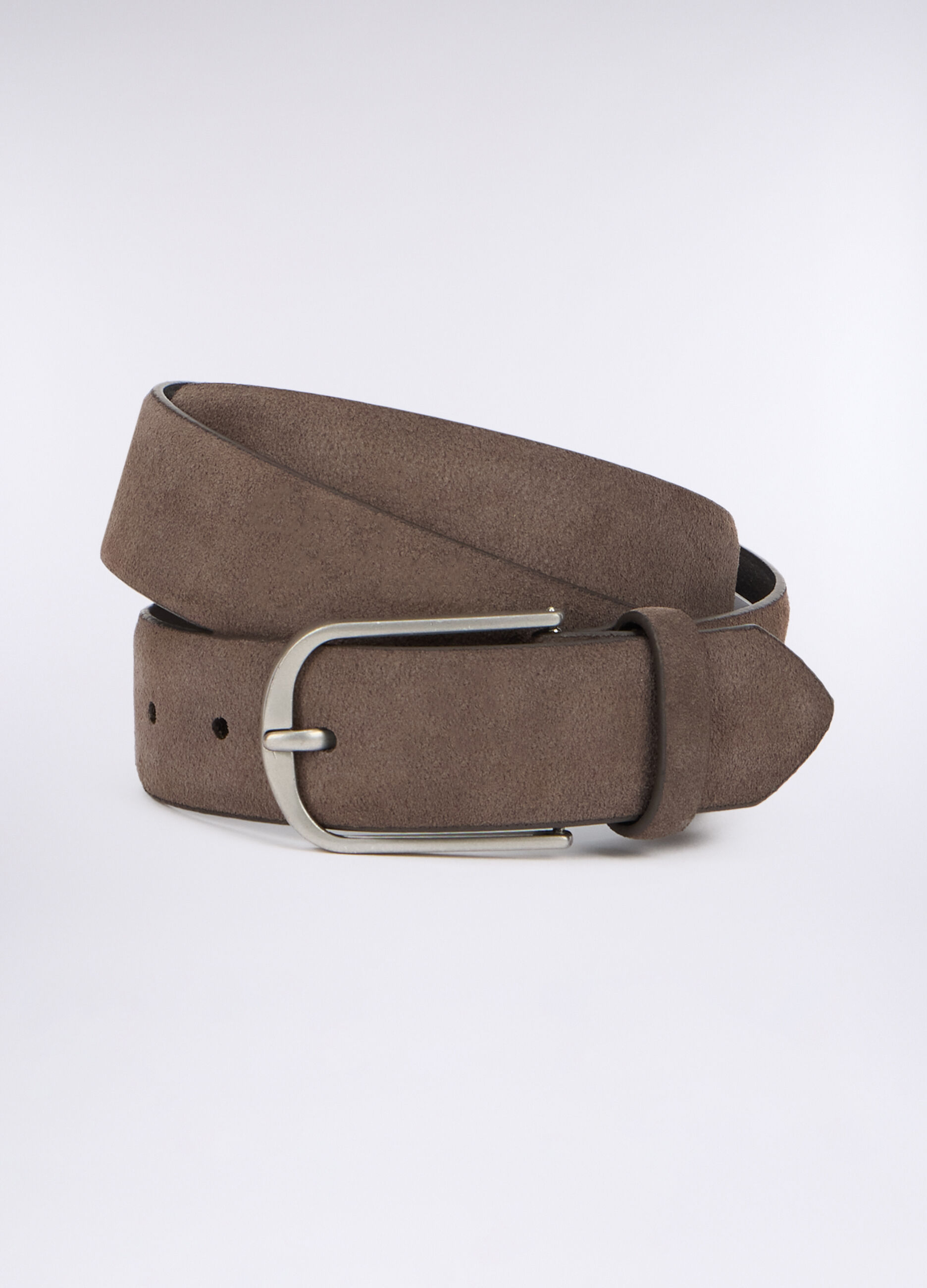 Cintura in suede con fibbia ovale uomo_0