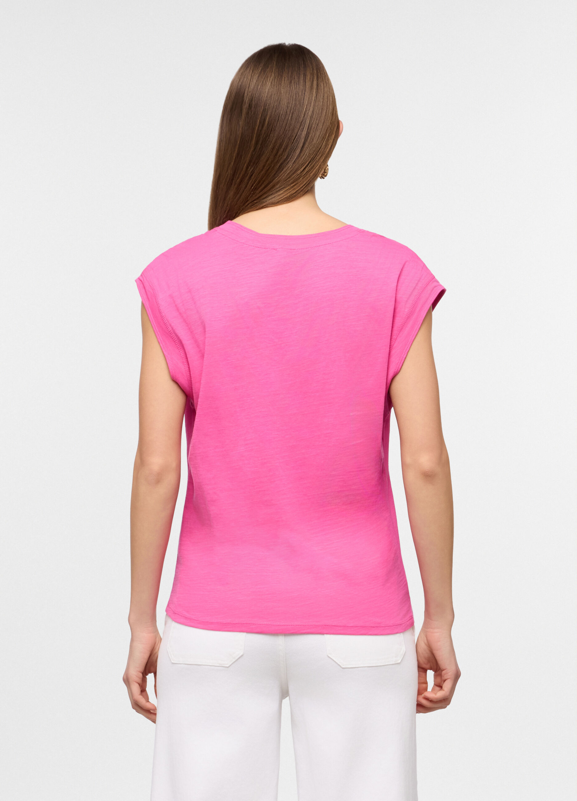 T-shirt con scollo a V donna_1