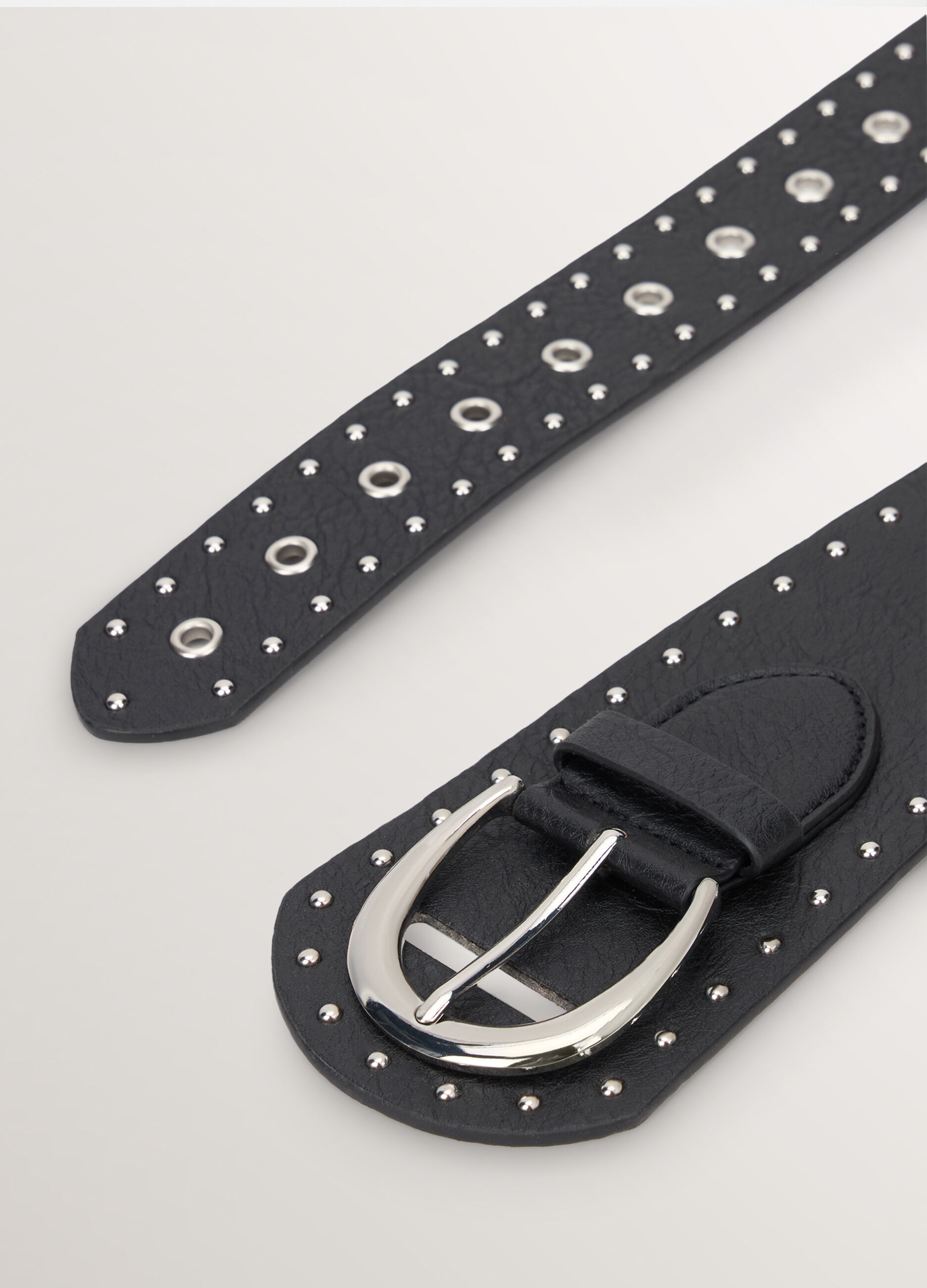 Cintura in eco pelle con borchie donna_1