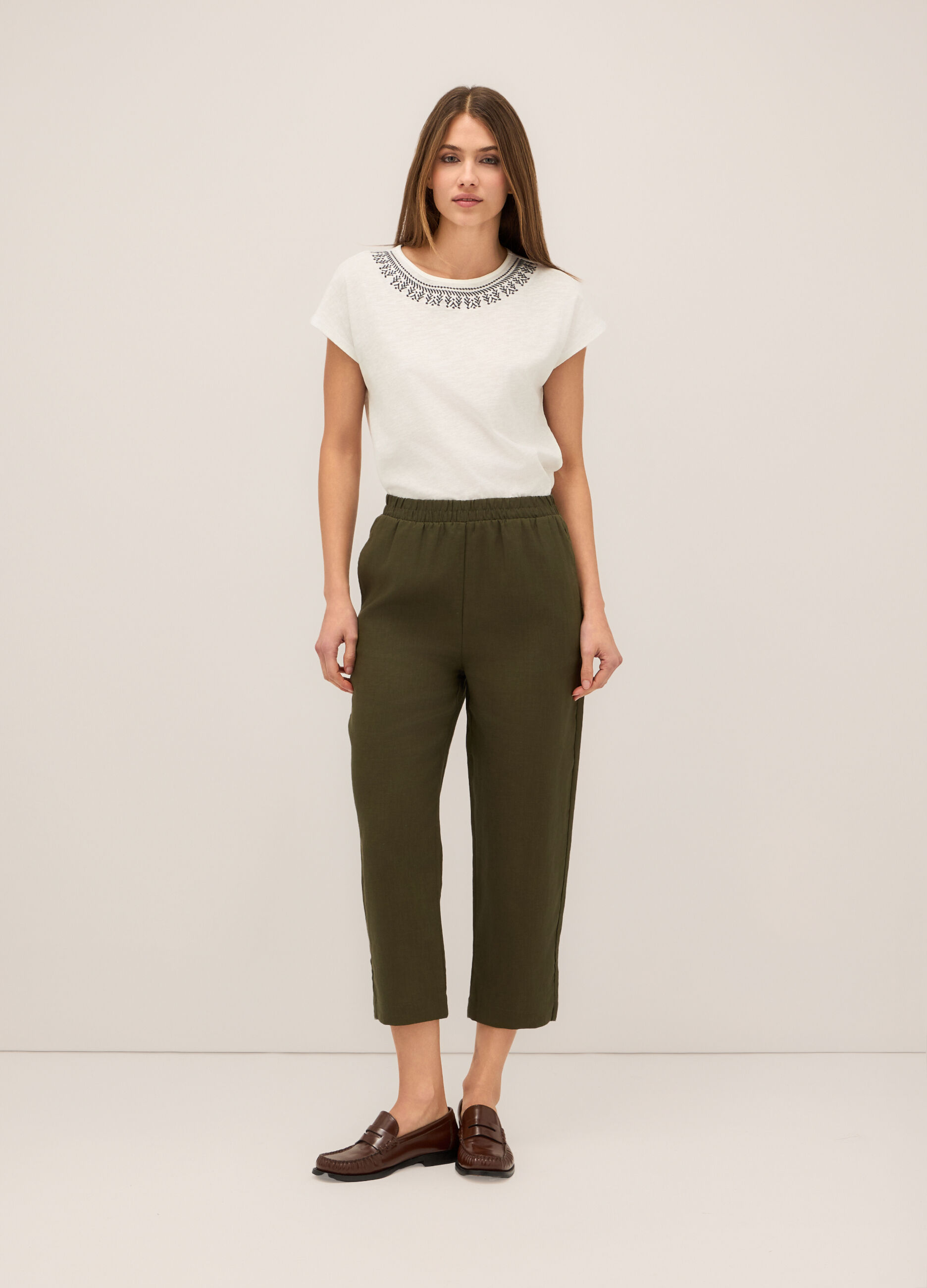 Pantaloni in puro lino donna_0