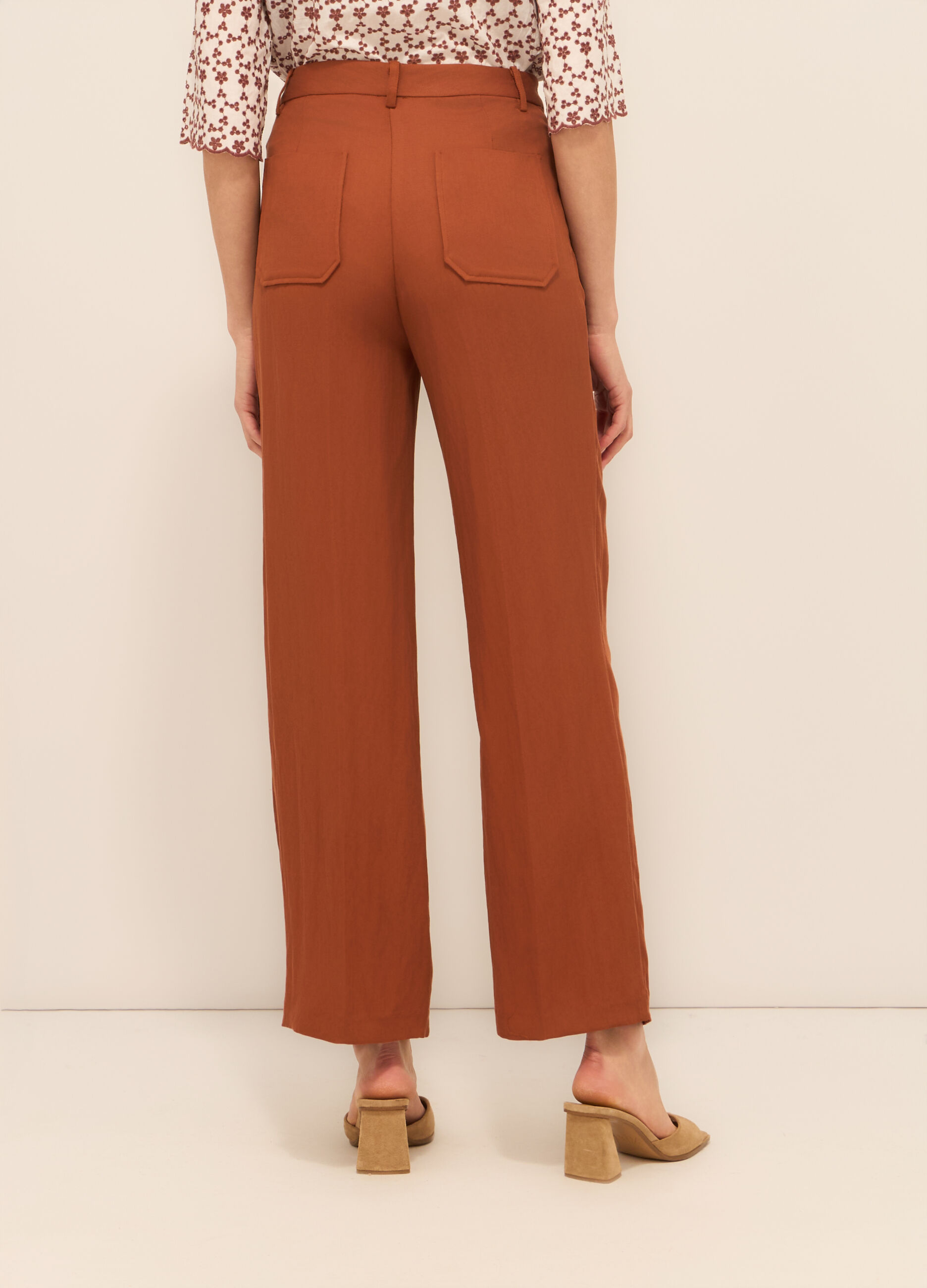 Pantaloni in mista lyocell donna_1