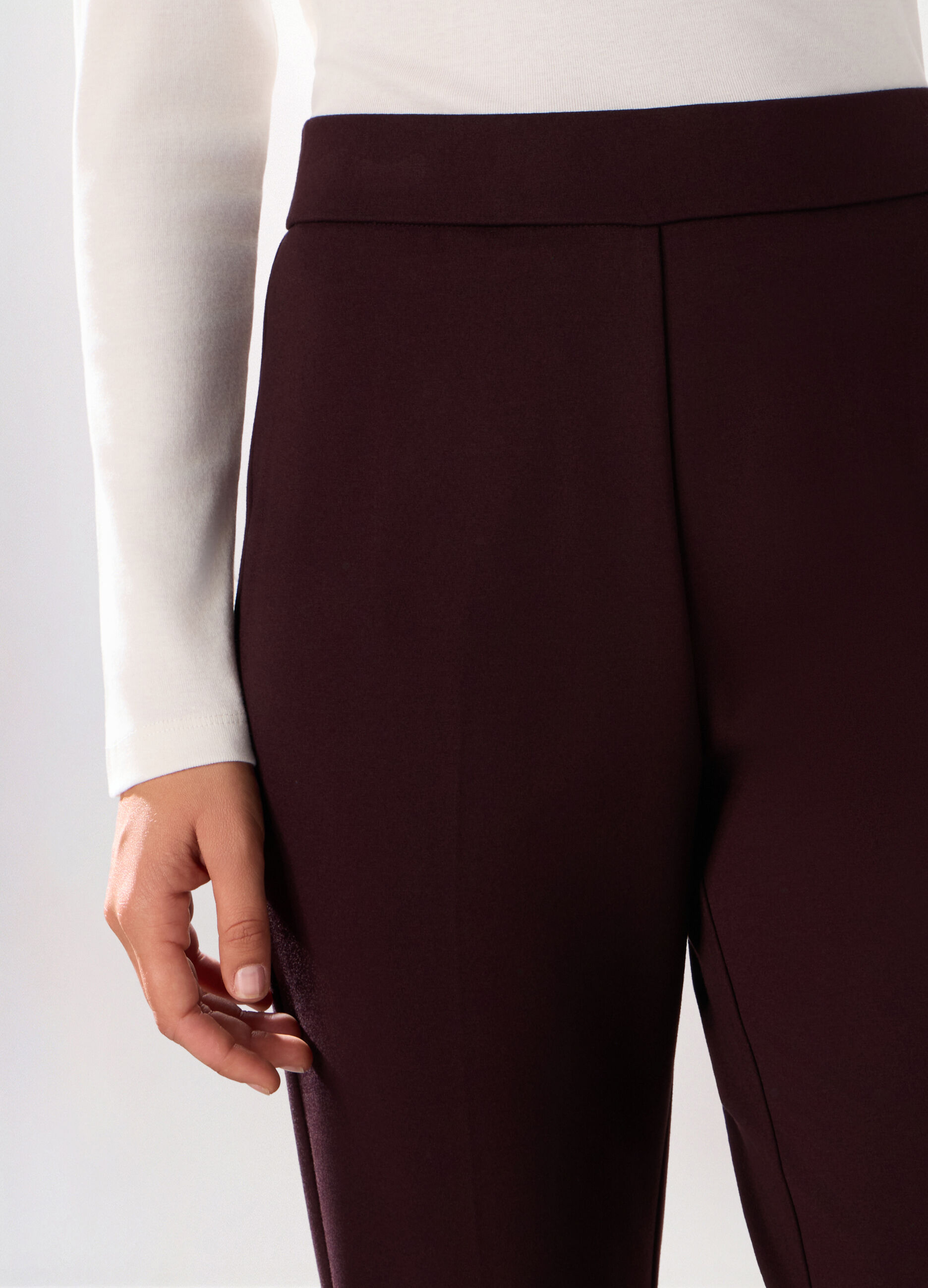 Pantaloni in punto Milano misto viscosa donna_2