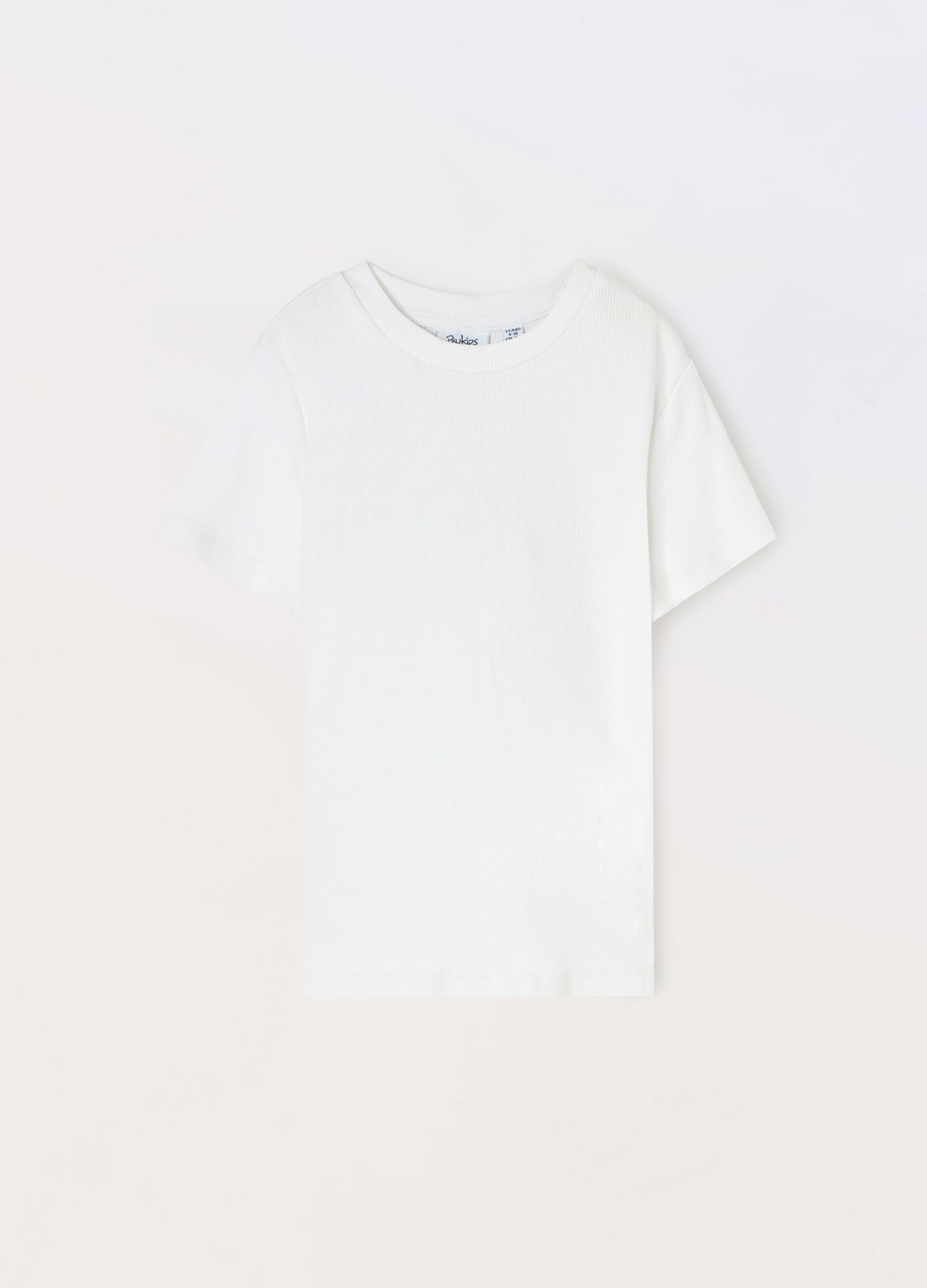T-shirt a costine in cotone stretch ragazza_0