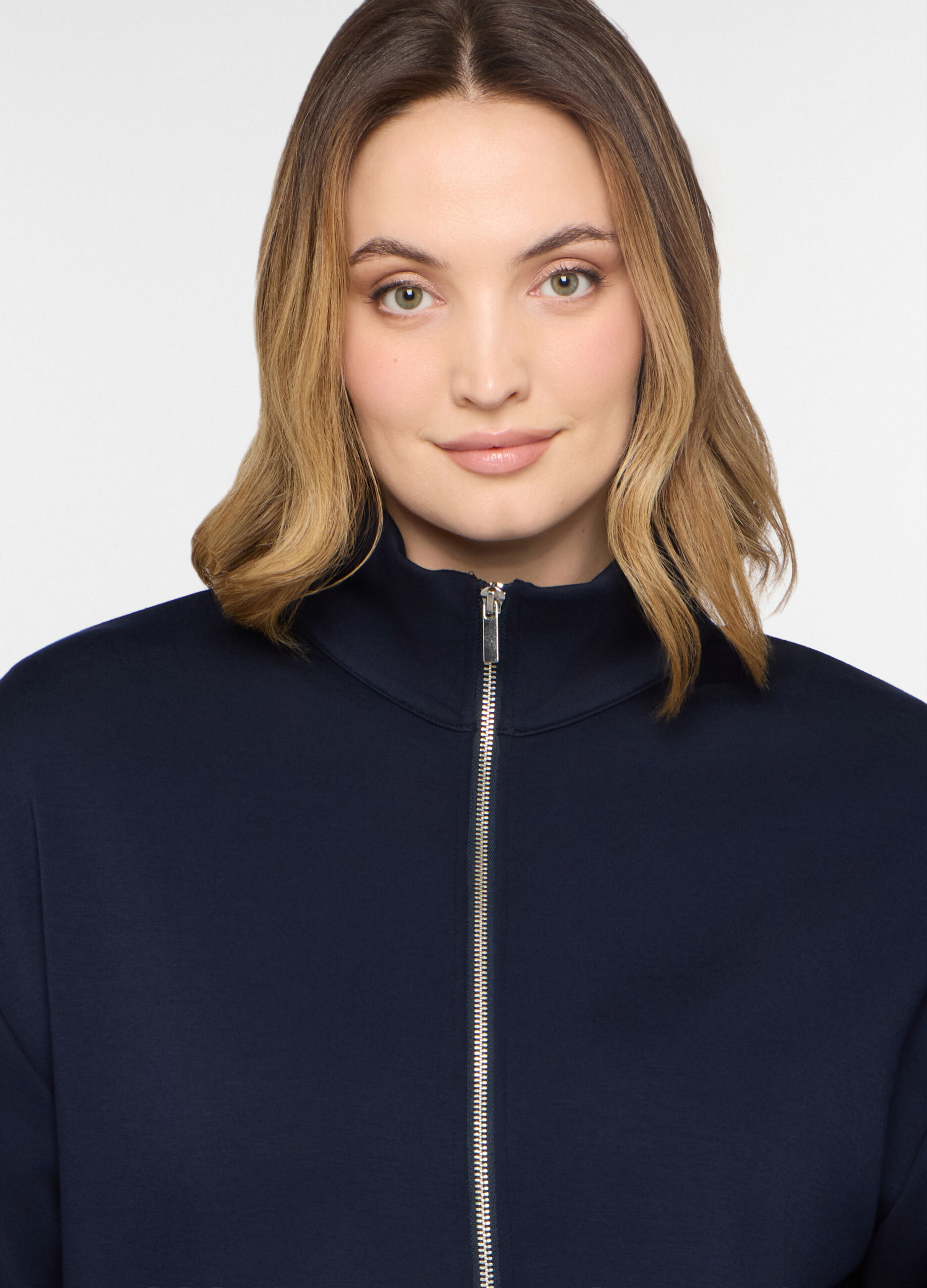 Felpa full zip stretch donna curvy_2