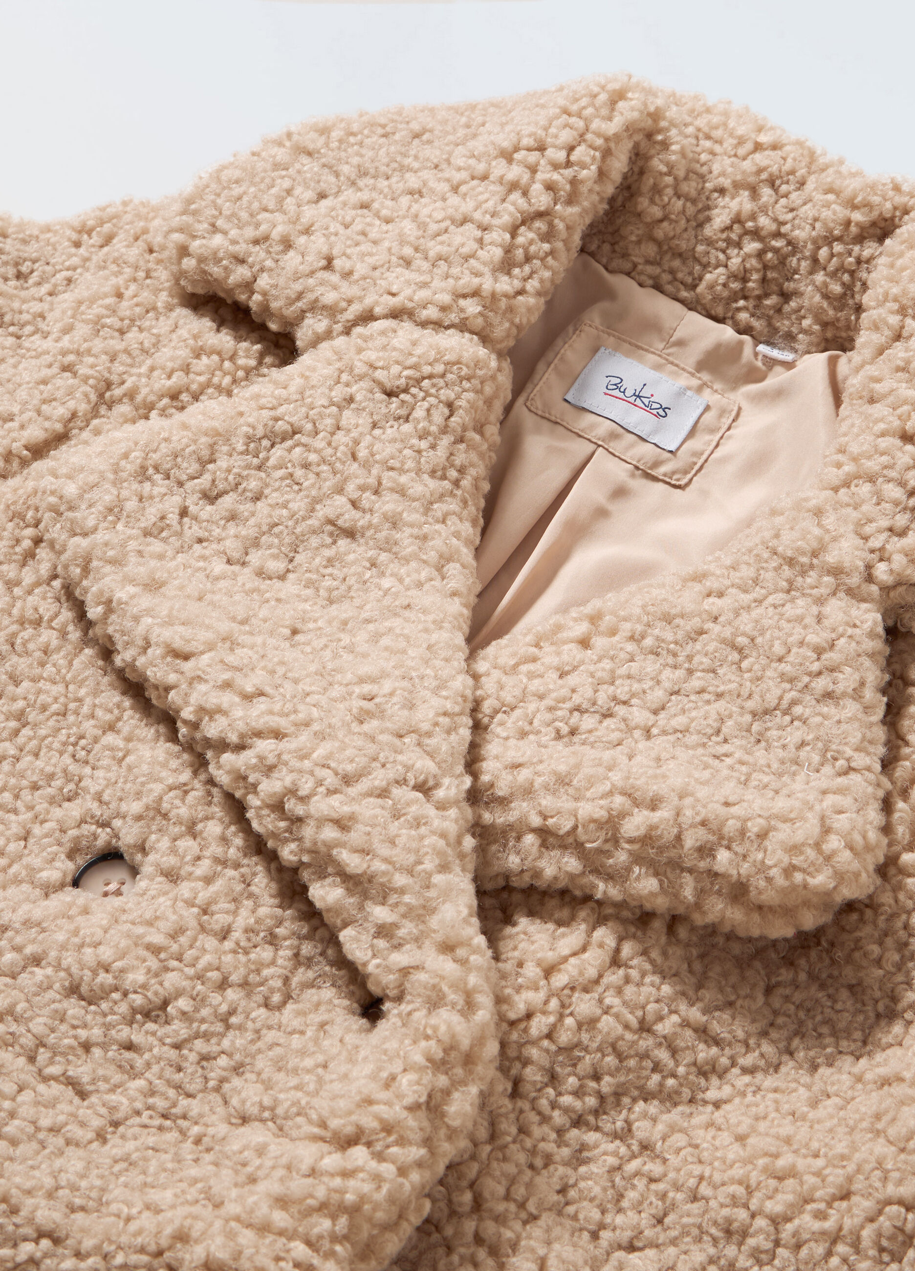 Cappotto in sherpa doppiopetto ragazza_1