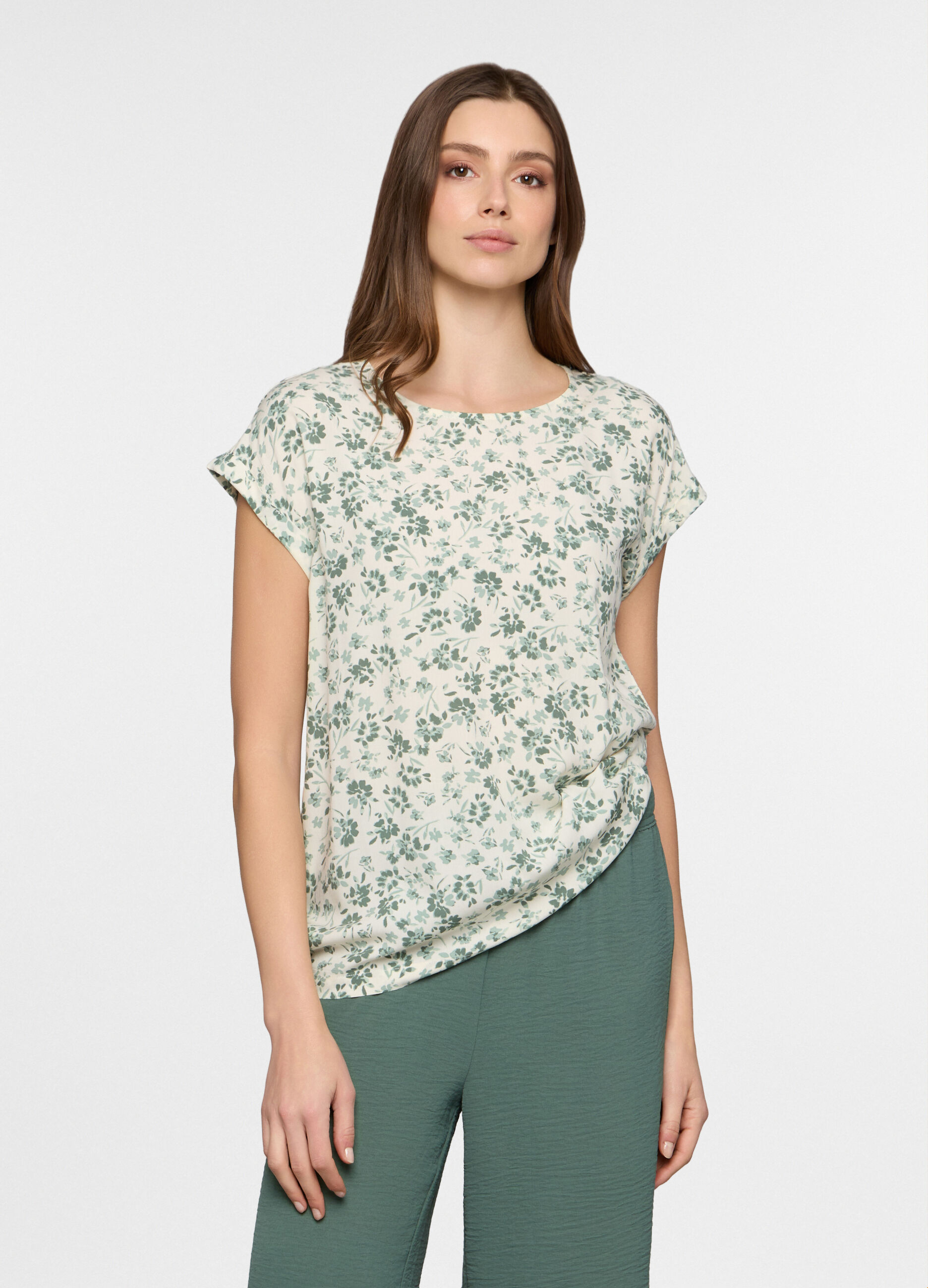 T-shirt girocollo donna _0