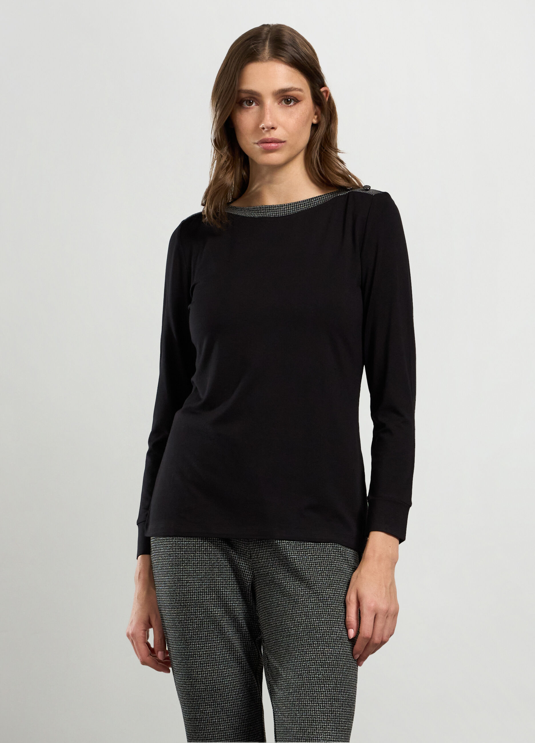 T-shirt in viscosa stretch donna_0