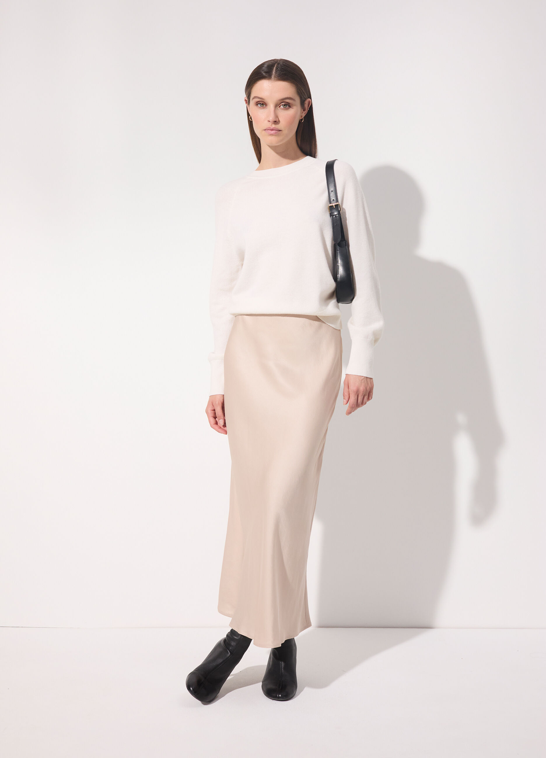 Gonna a tubino lunga in viscosa satin donna_0