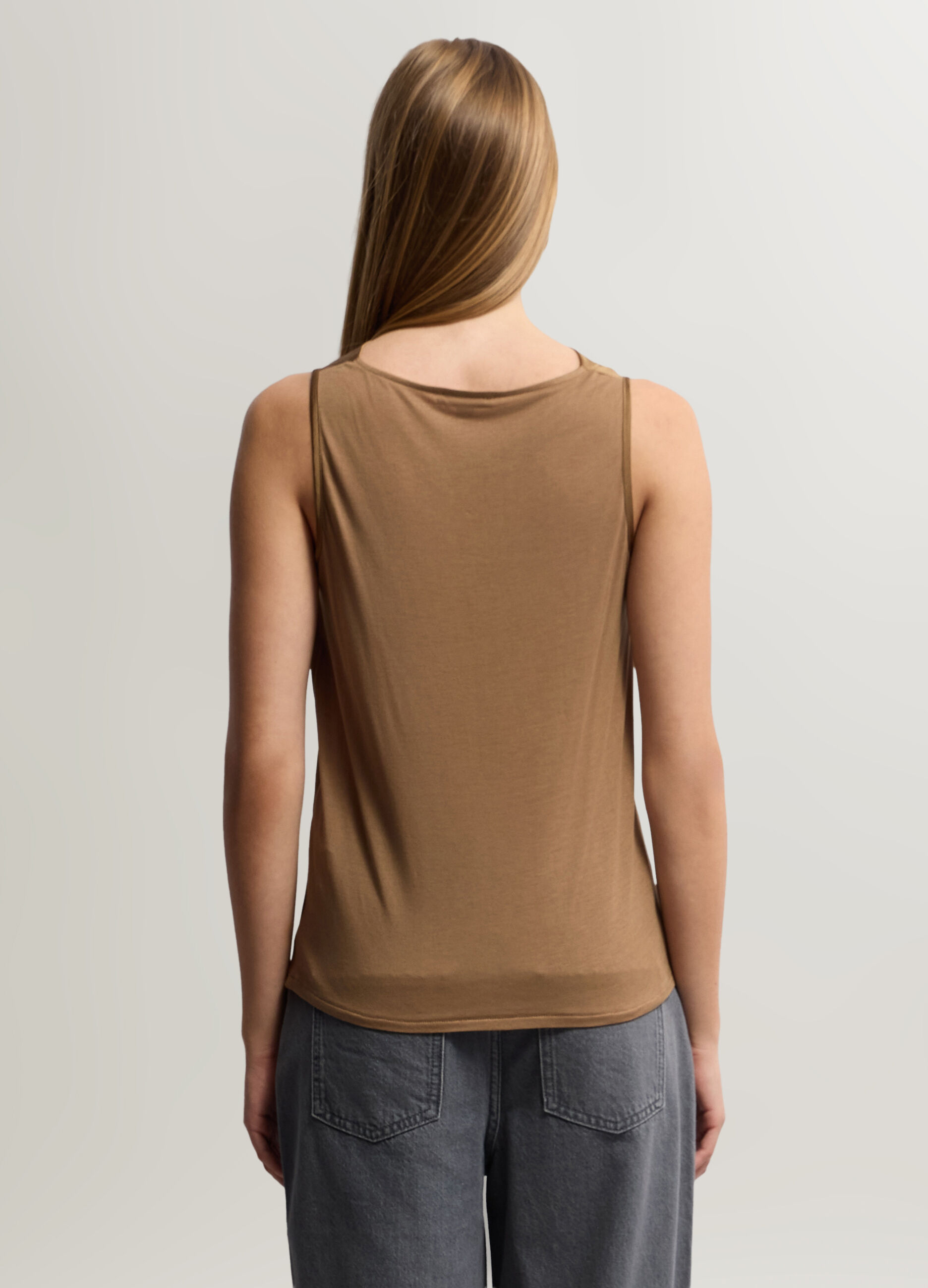Blusa Fit Regular con scollo drappeggiato in raso donna_1