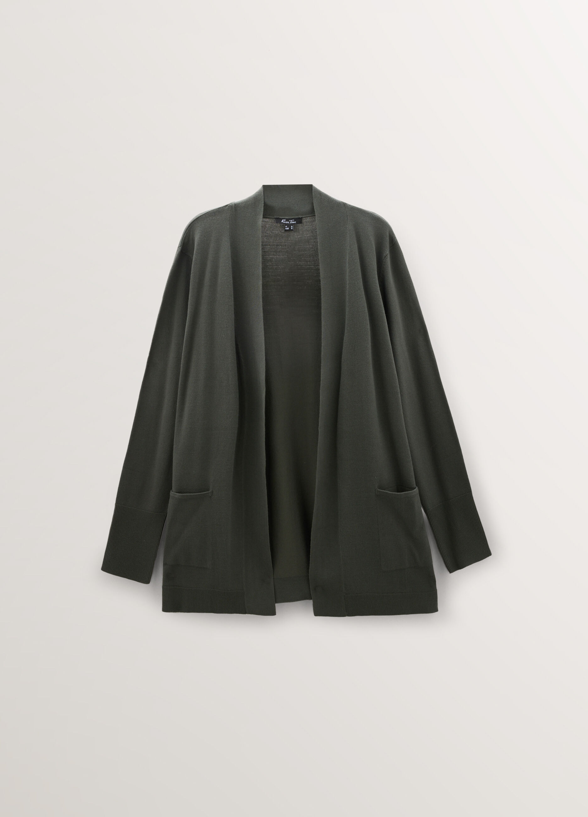Cardigan aperto in maglia rasata donna curvy_0