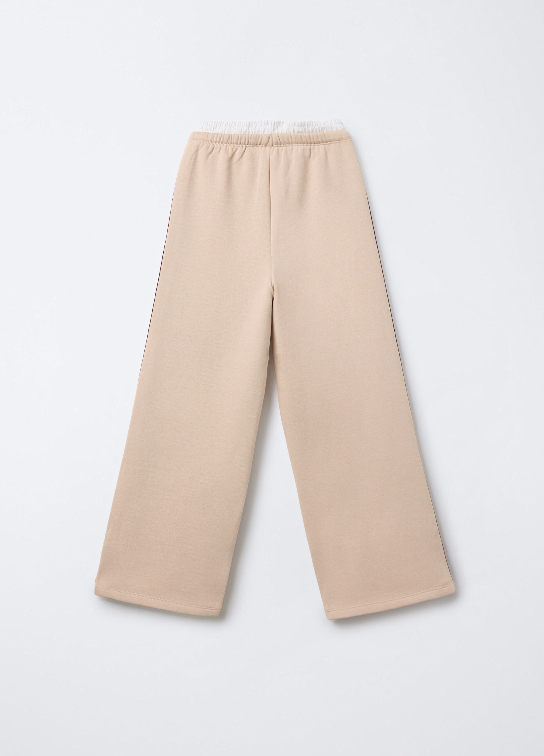 Jogger in felpa misto cotone Wide Leg ragazza_1