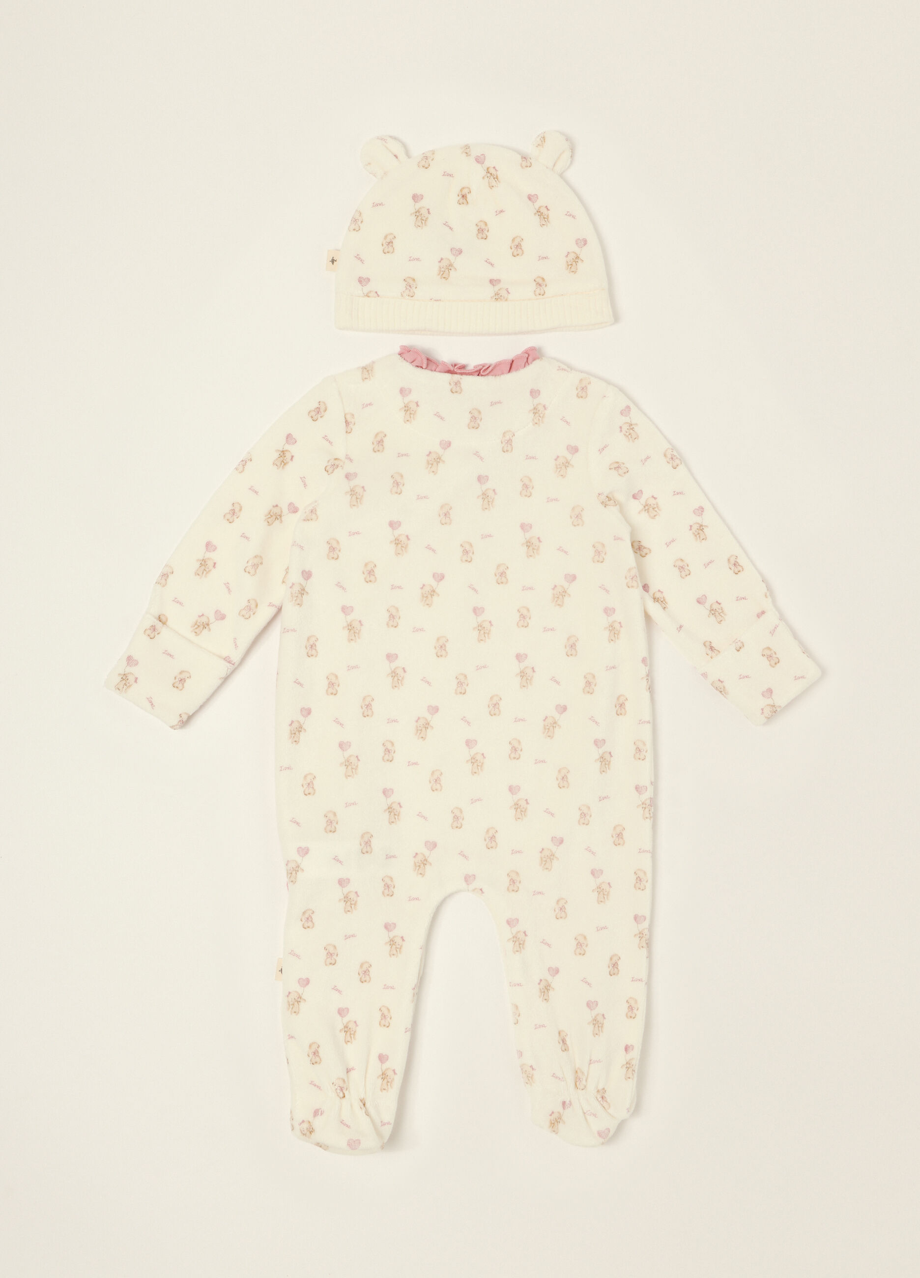 Pagliaccetto bianco in misto cotone per neonata_1