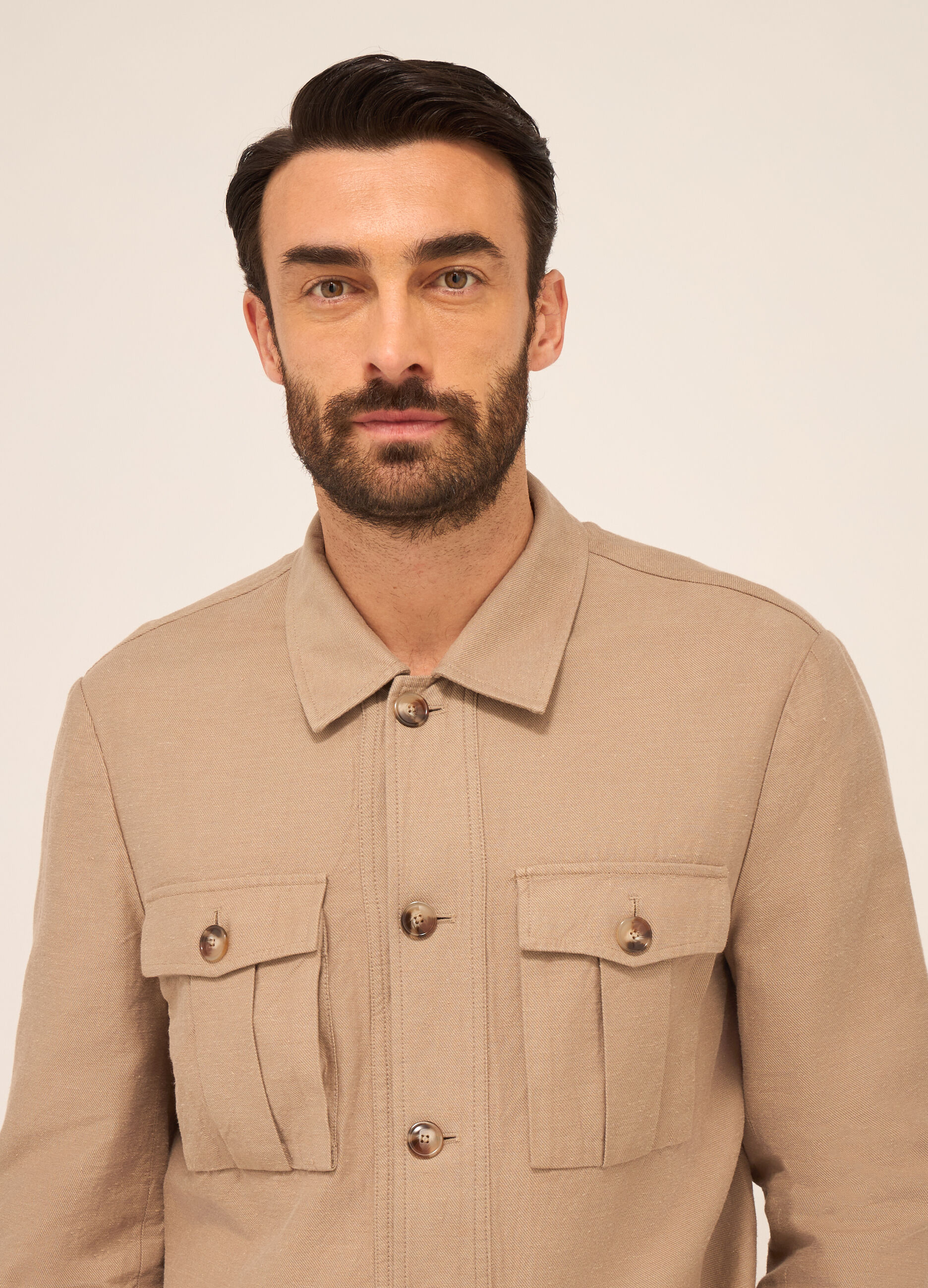 Chore jacket in misto cotone e lino uomo_2