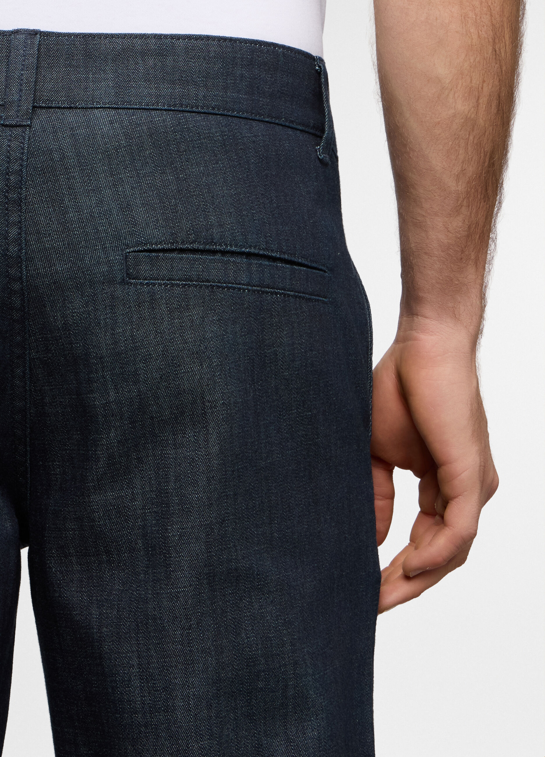 Jeans slim fit in denim di cotone e viscosa uomo_3