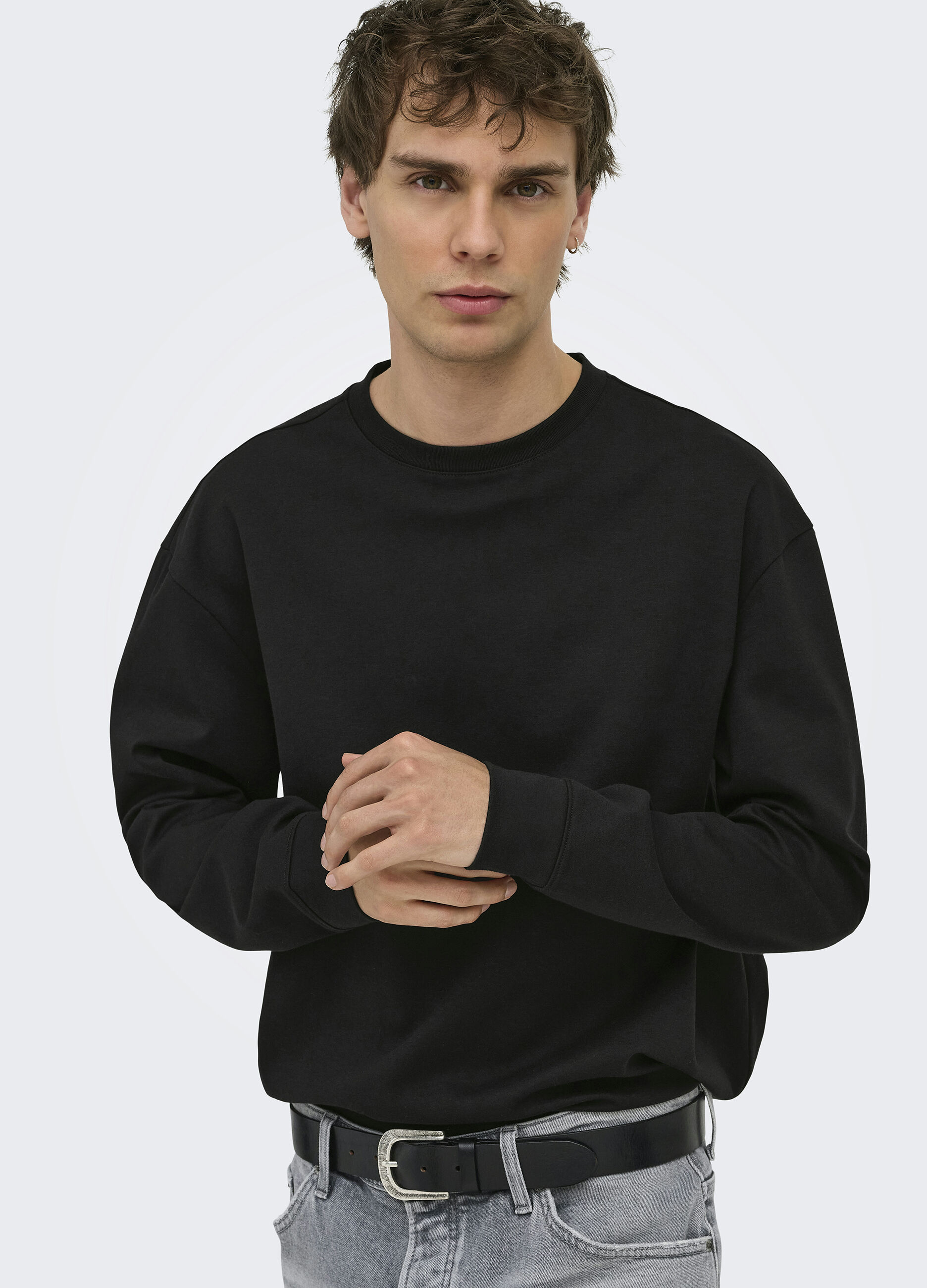 Felpa girocollo in cotone uomo_1