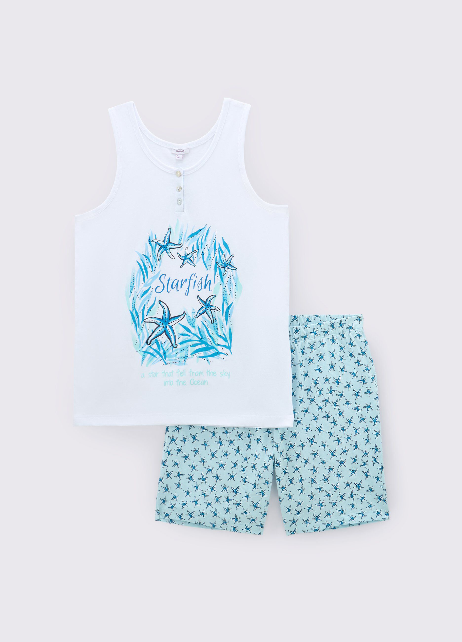 Set pigiama corto in puro cotone donna_0