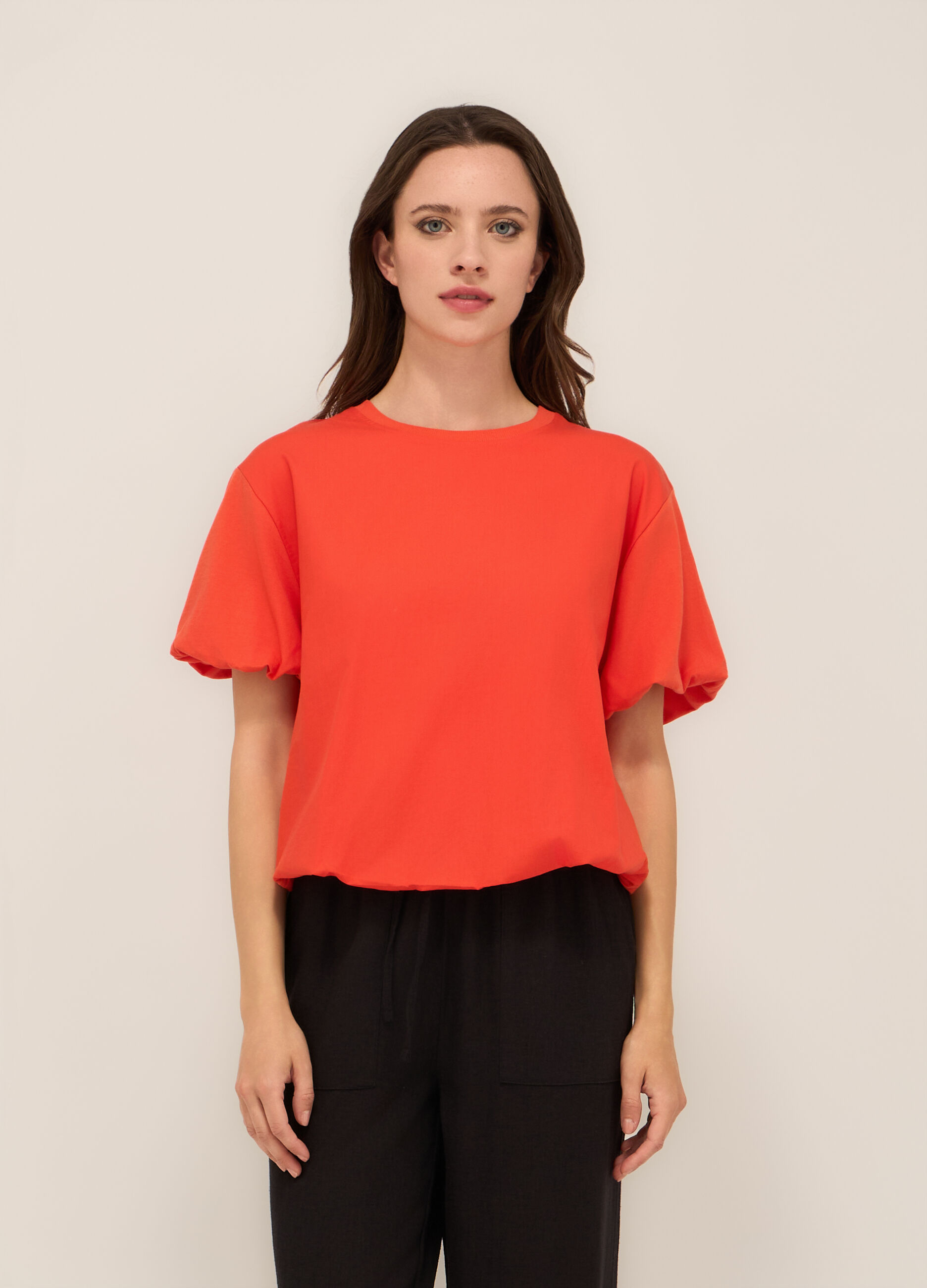 T-shirt in jersey di puro cotone donna_0