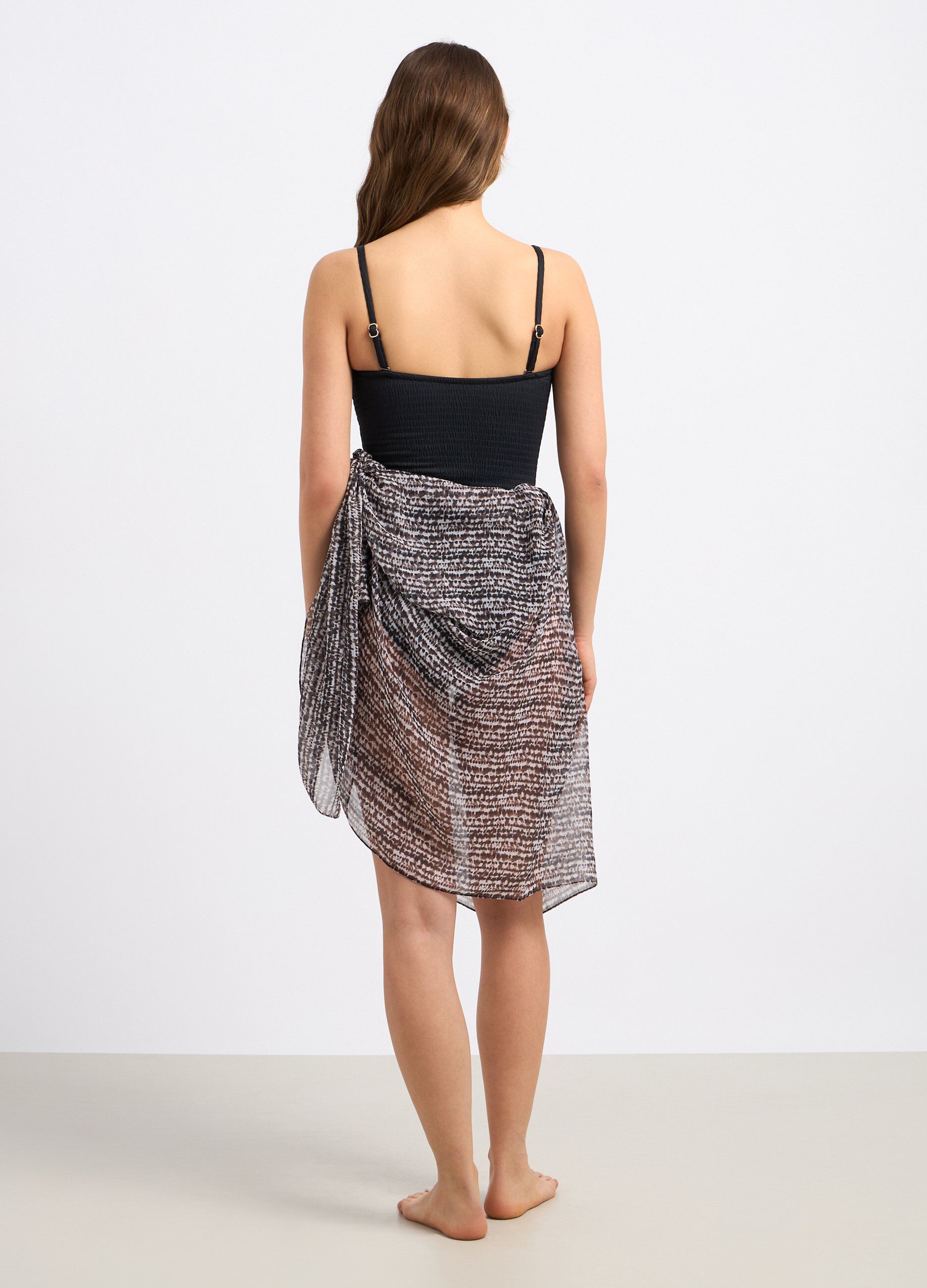 Pareo in chiffon con stampa donna