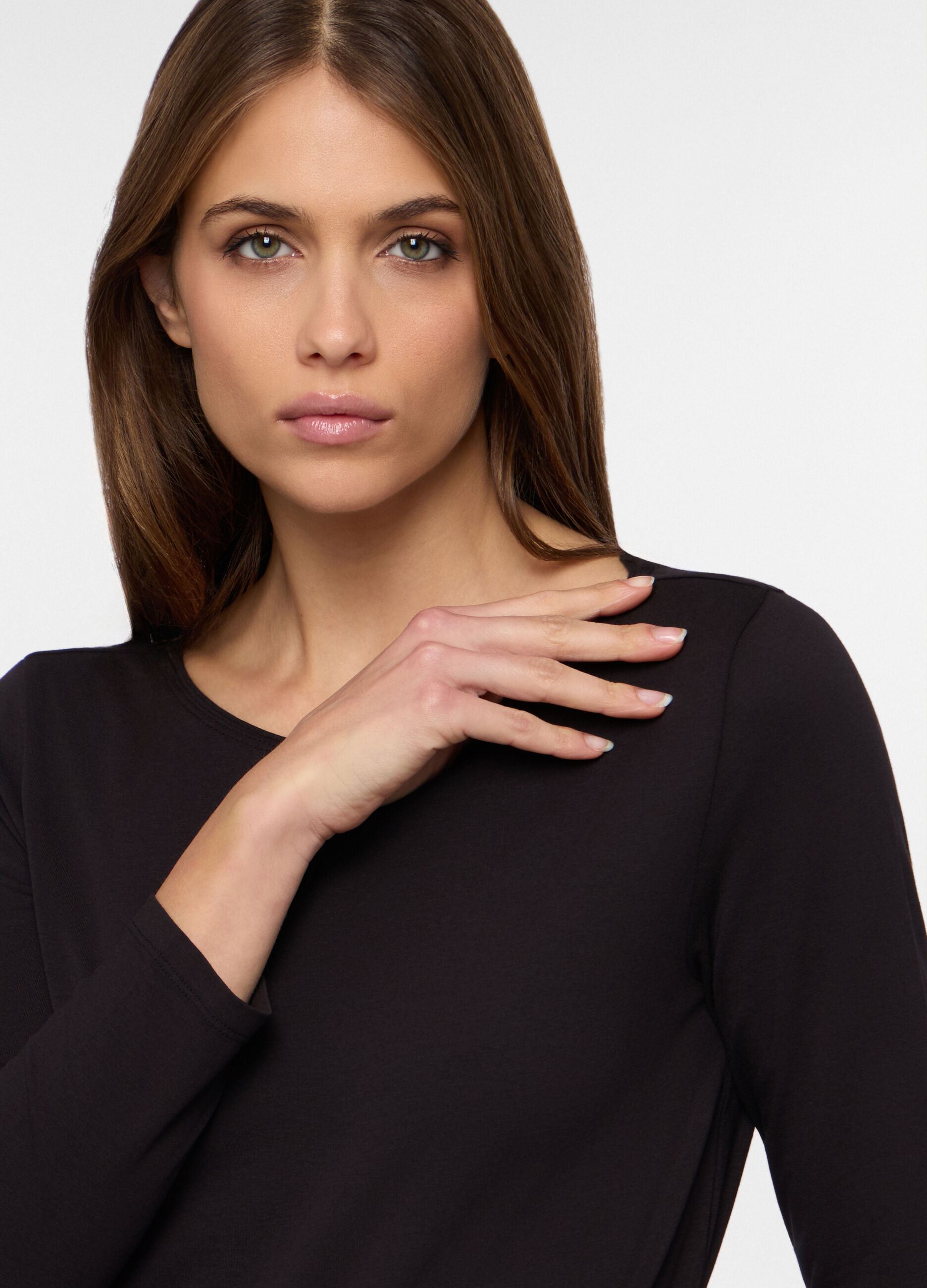 T-shirt con scollo a barchetta stretch donna_2