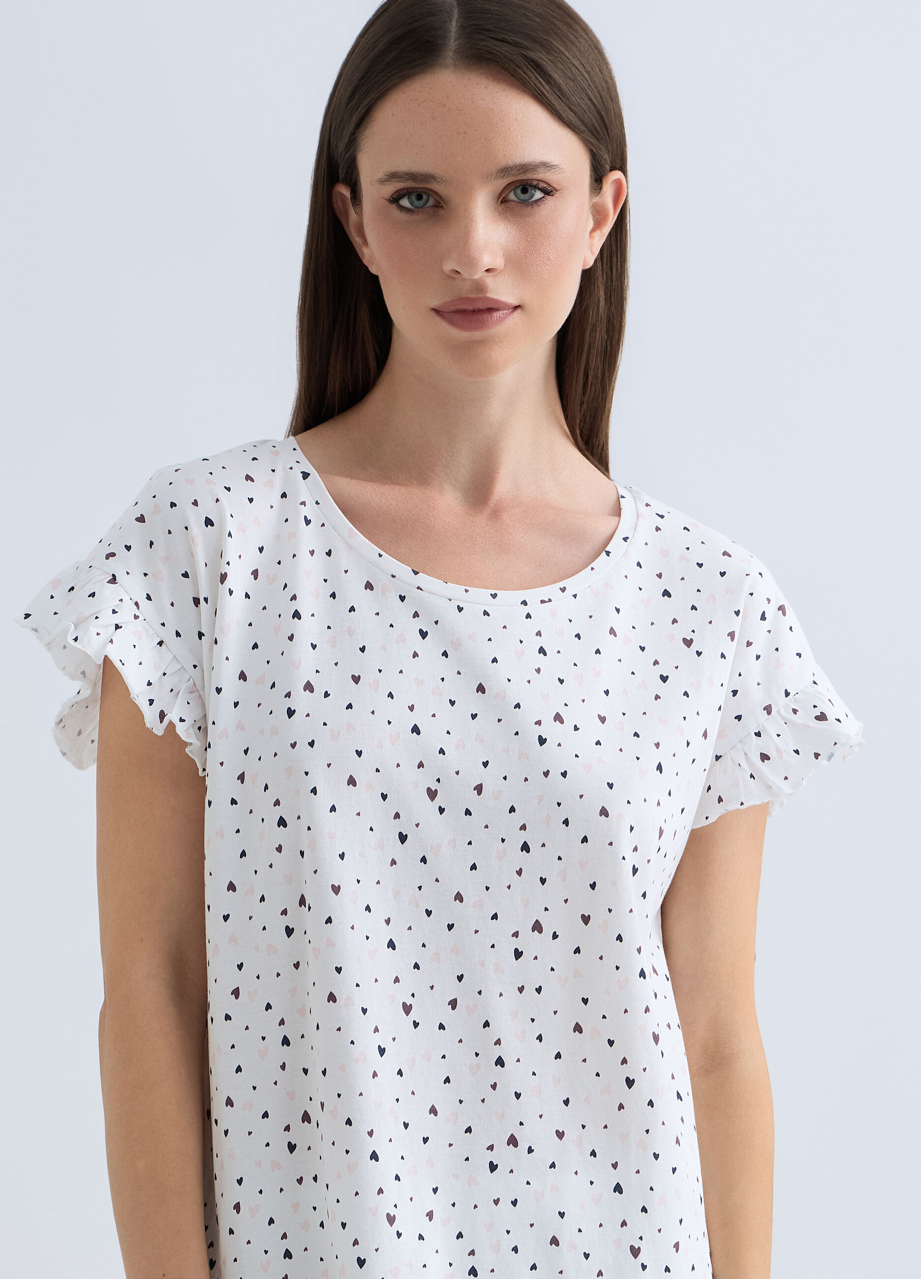 Pigiama corto in puro cotone donna_2