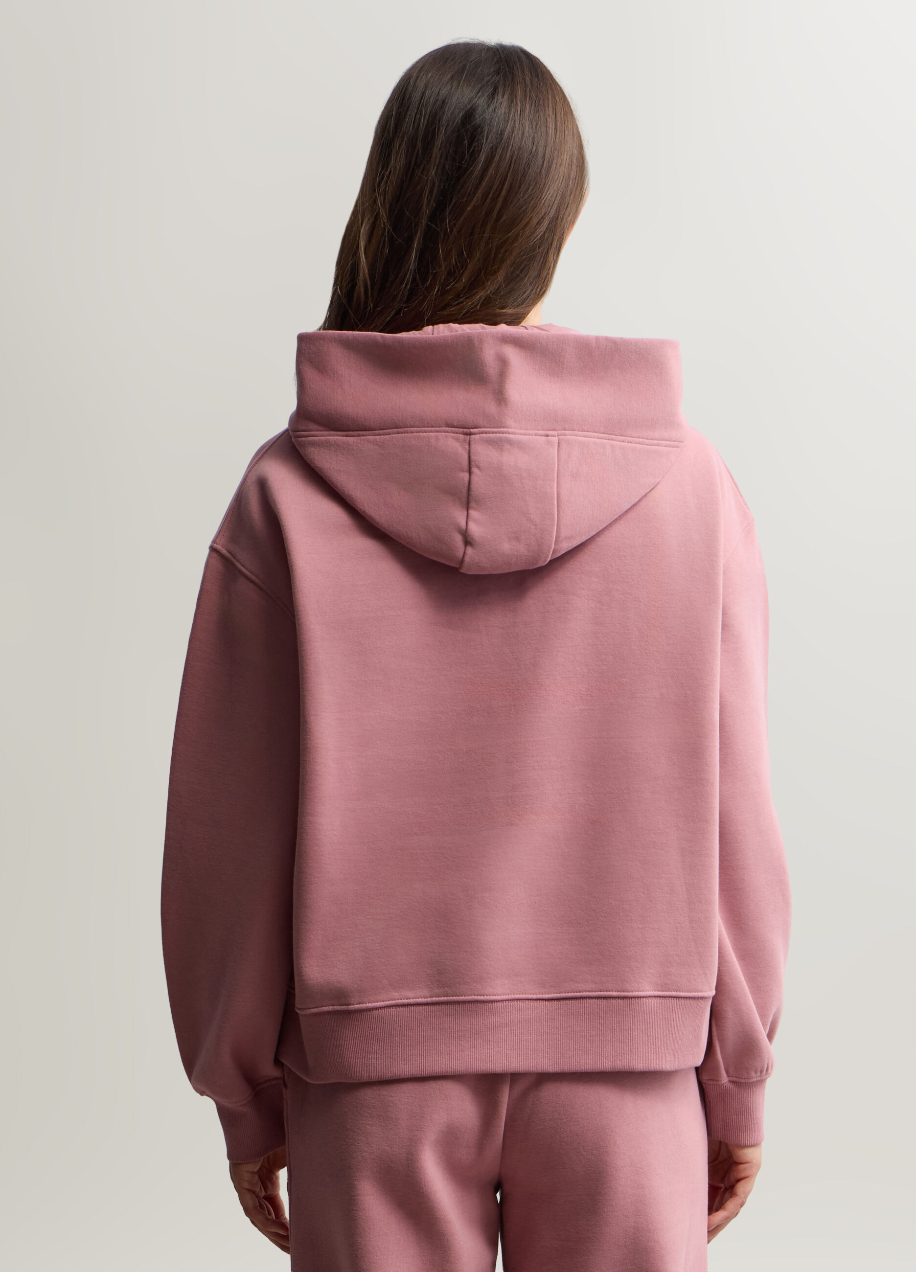 Felpa misto cotone con cappuccio donna_1