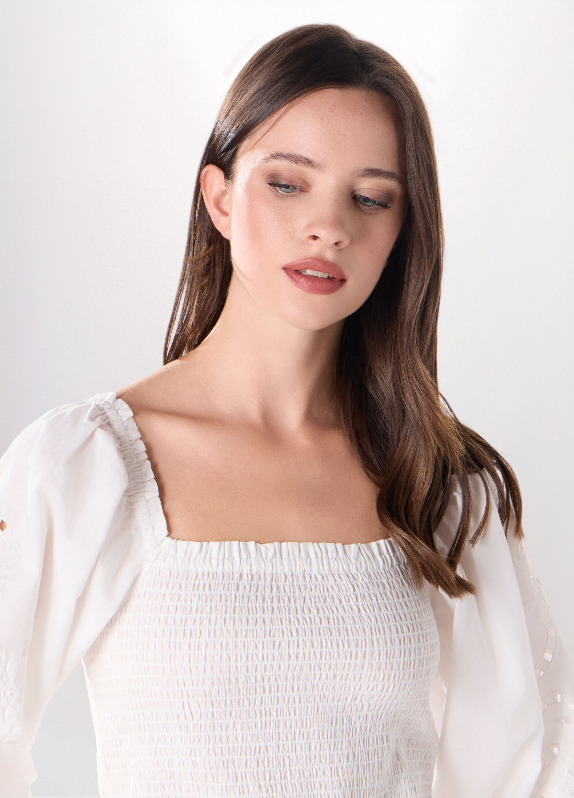 Blusa in popeline di puro cotone donna_2