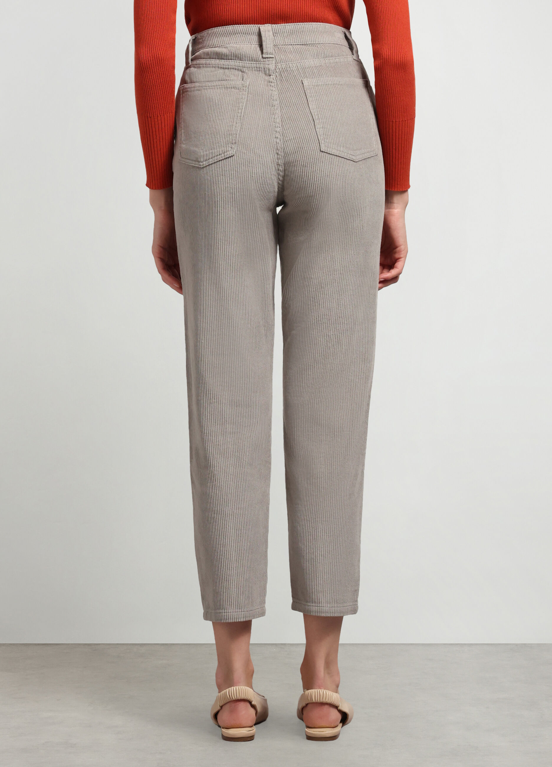 Pantaloni in costina di puro cotone donna_1