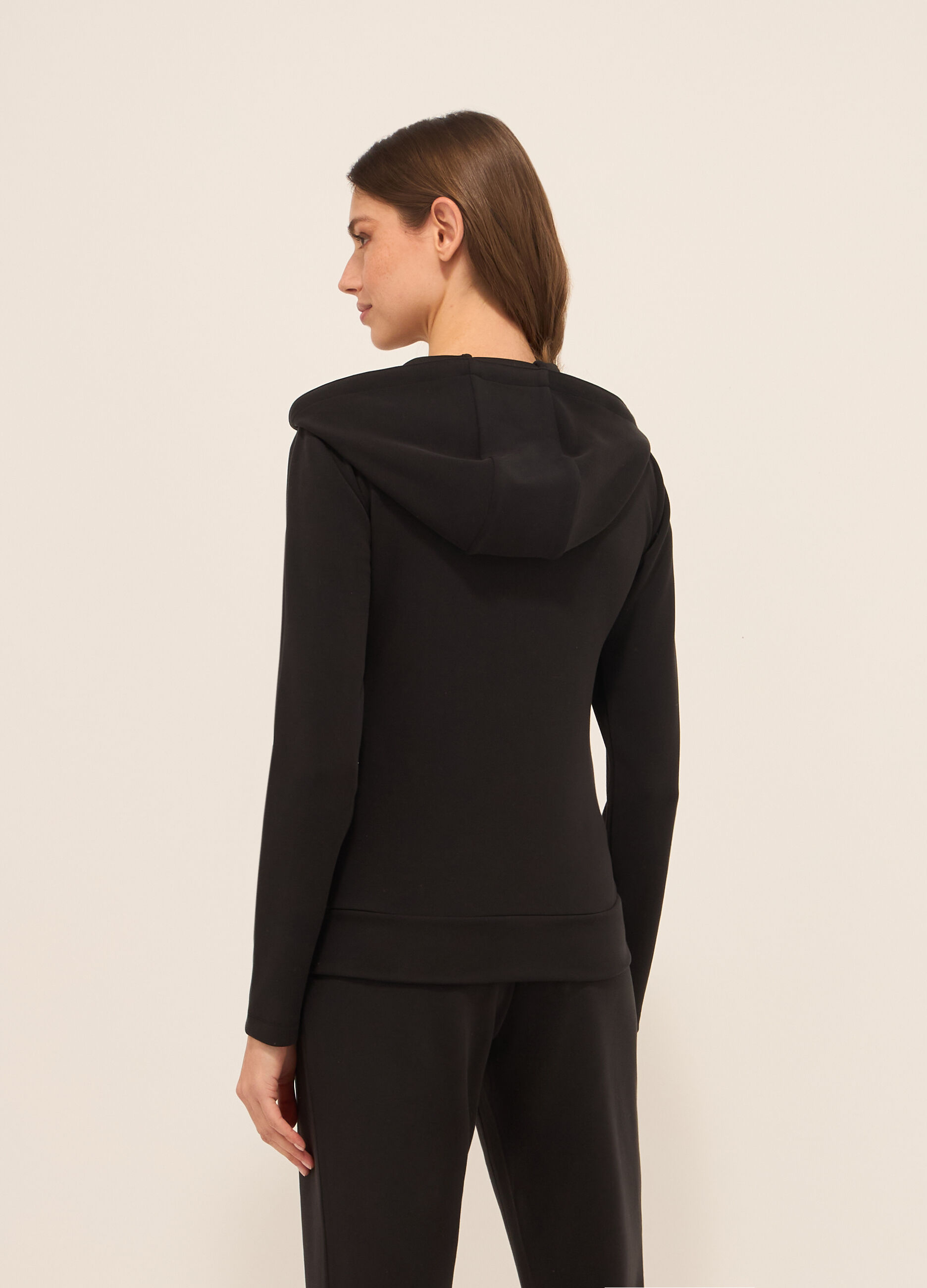 Felpa con cappuccio misto modal donna_1