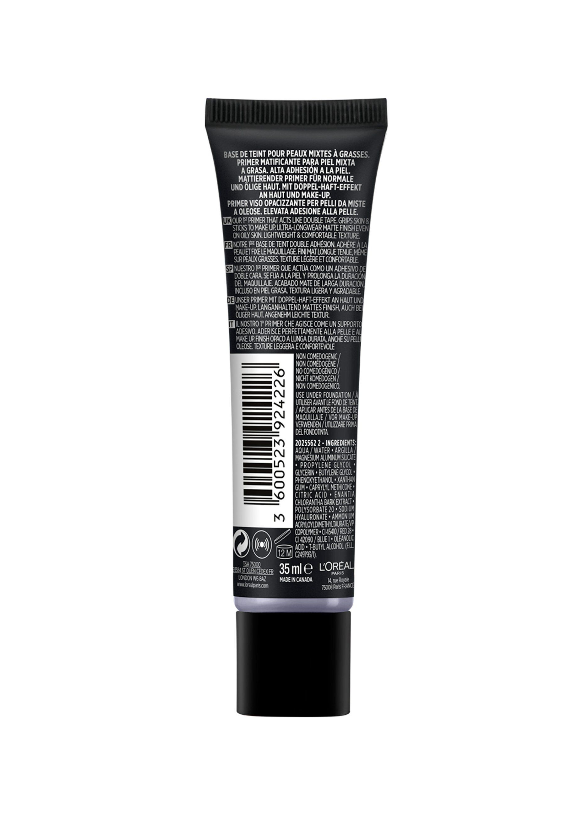 L'Oréal Paris Primer Infaillible Super Grip Primer, Primer Mattificante per Trucco Viso, Trasparente, 20 ml.
