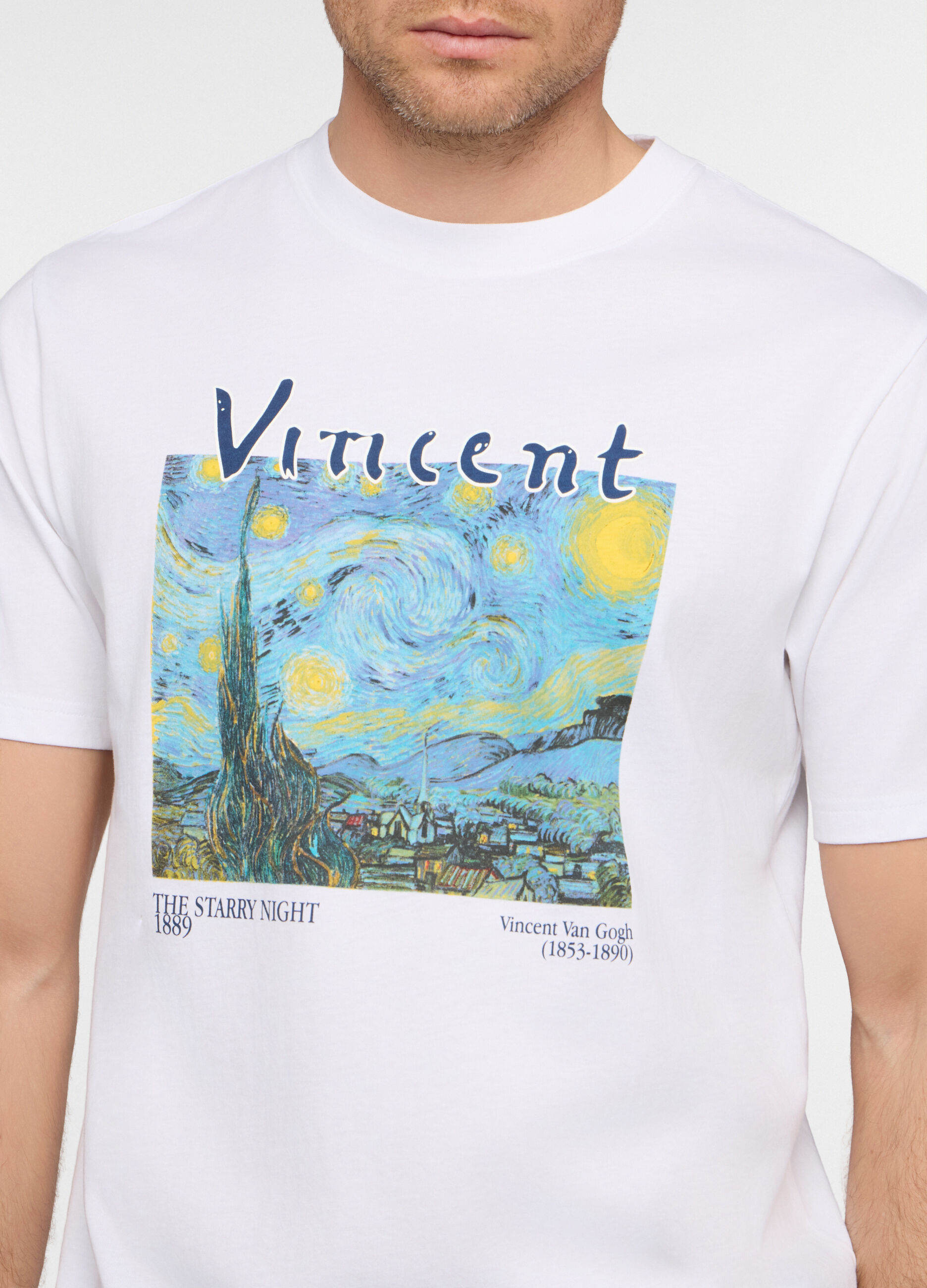 T-shirt girocollo con stampa Van Gogh uomo