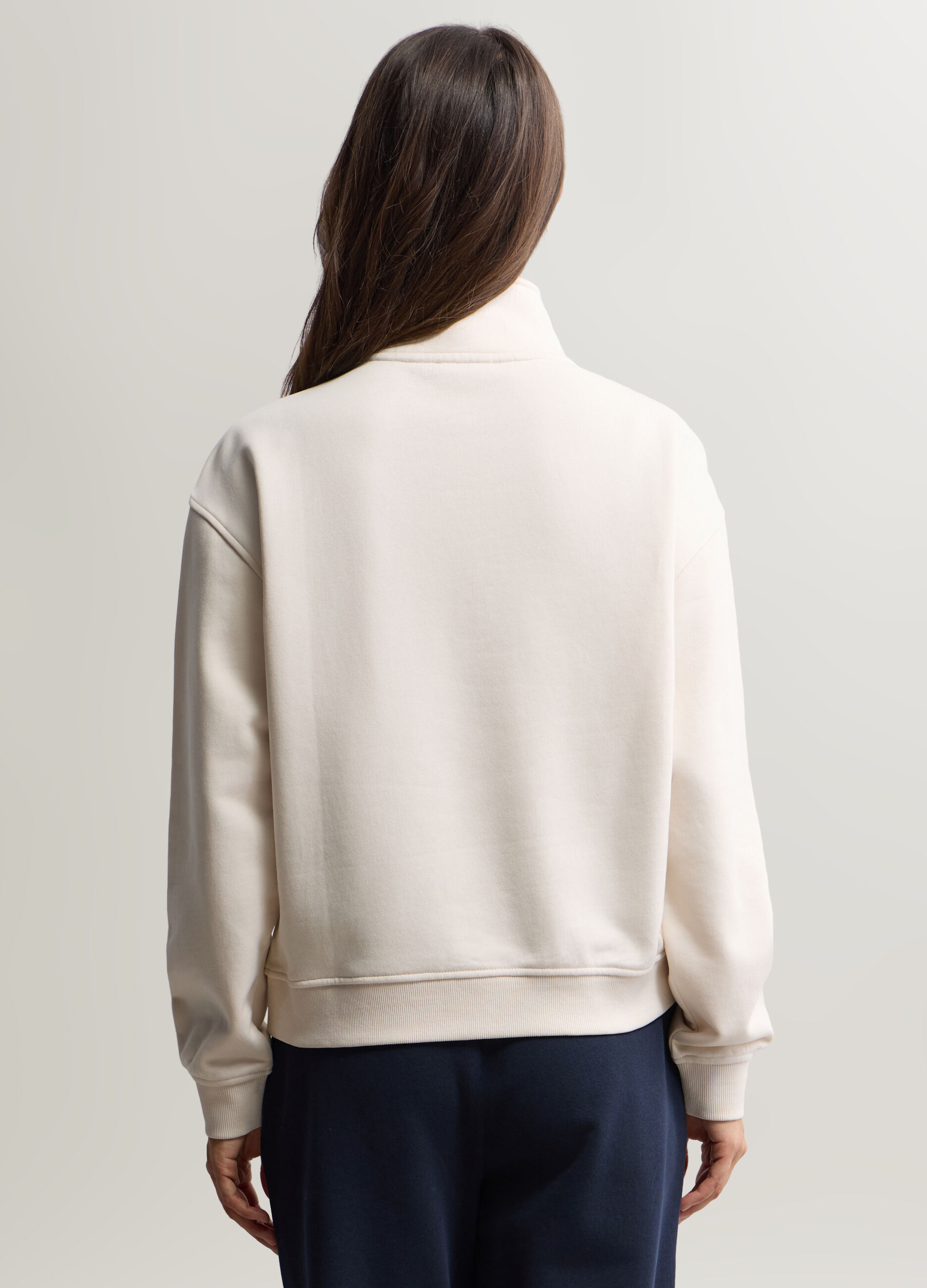 Felpa Relaxed Fit con chiusura parziale a zip donna_1
