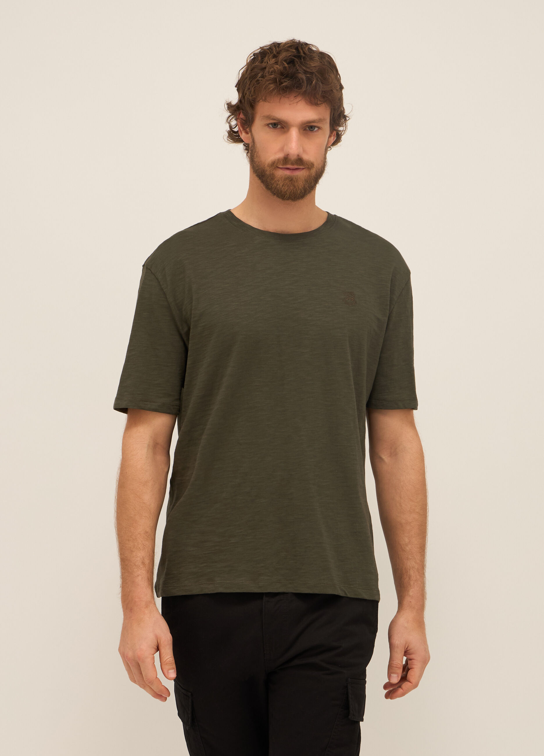 T-shirt in puro cotone con logo uomo_0