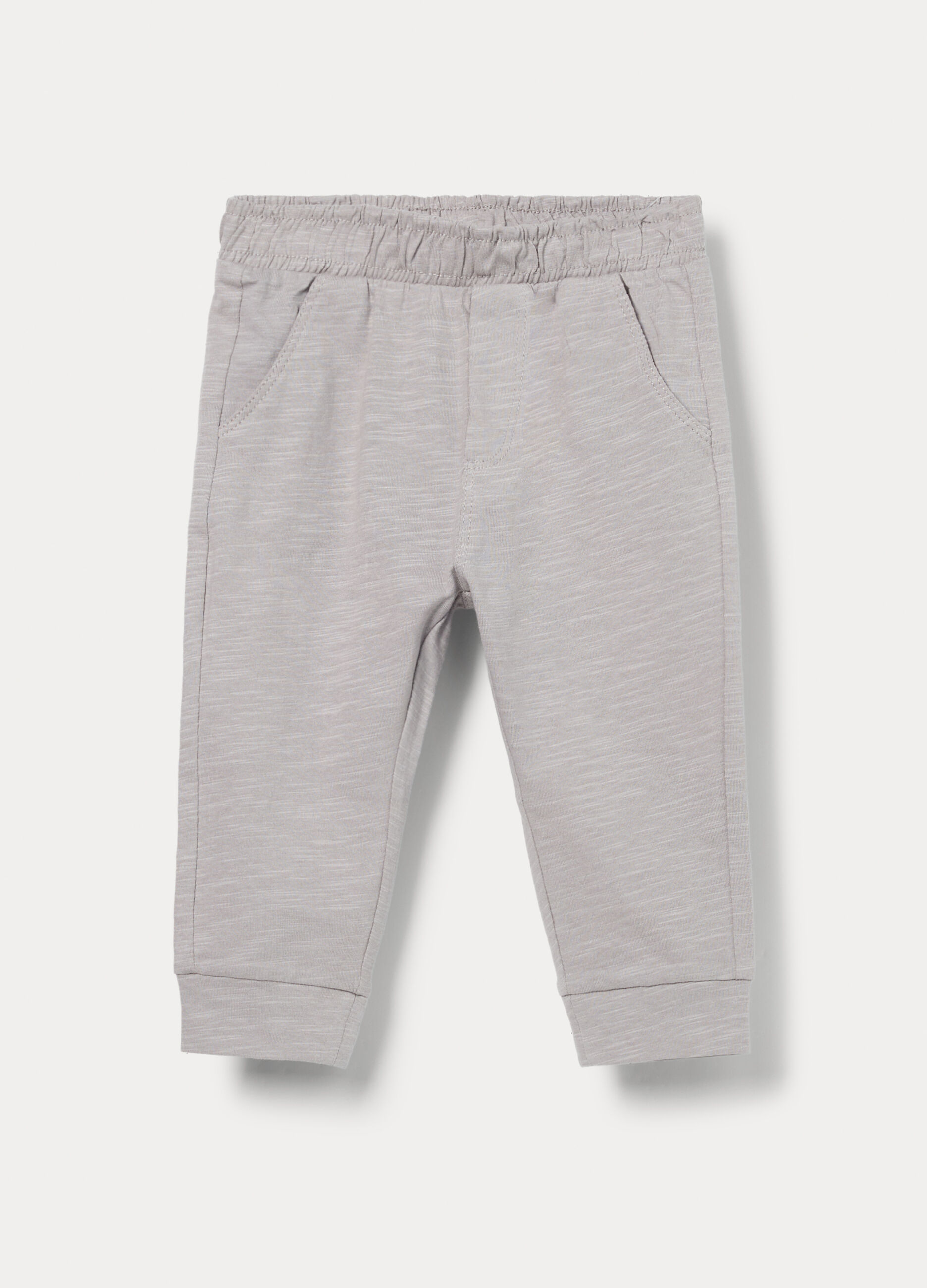 Jogger in jersey slub di puro cotone bimbo_0