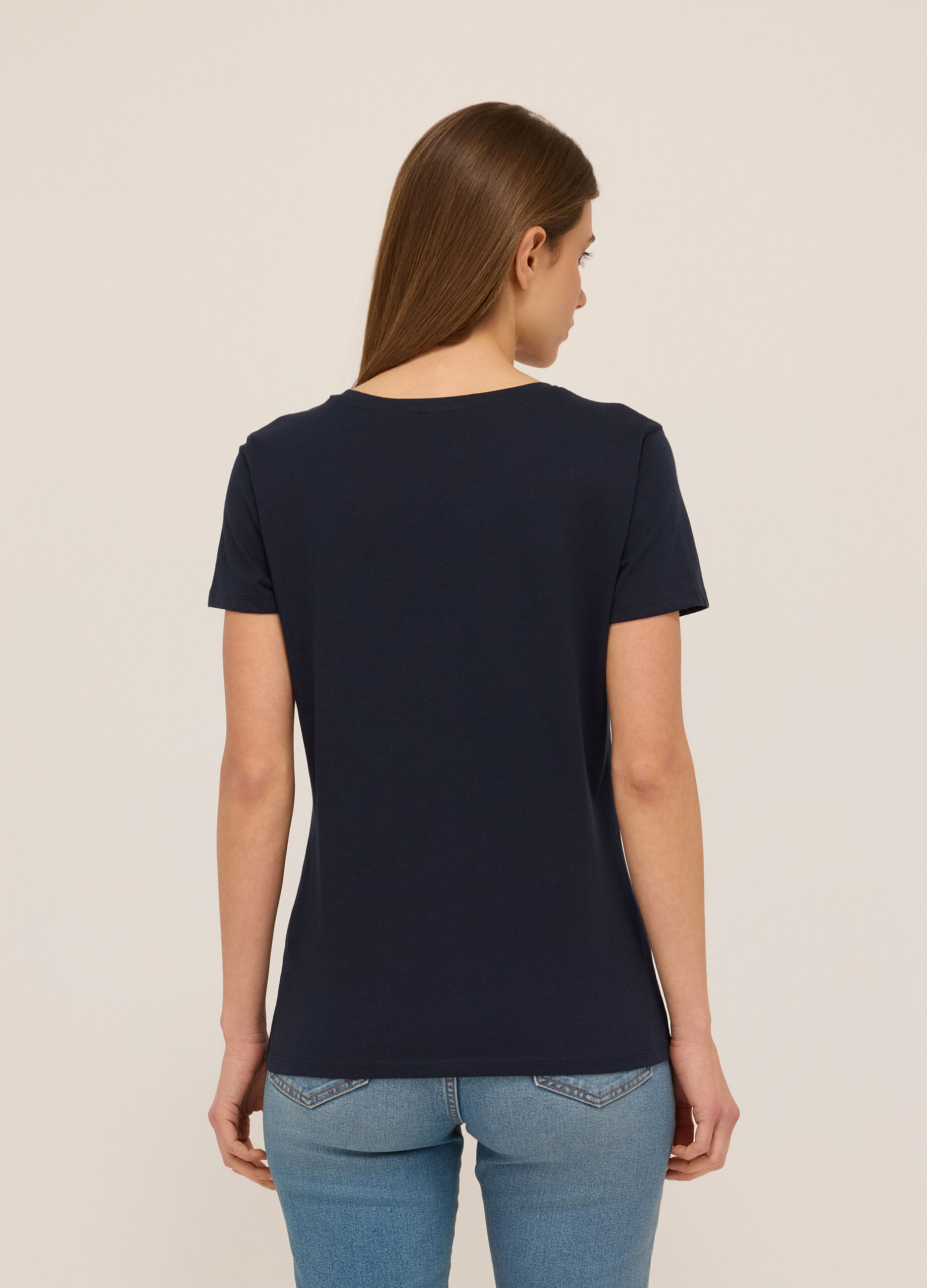 T-shirt in jersey di puro cotone donna_1