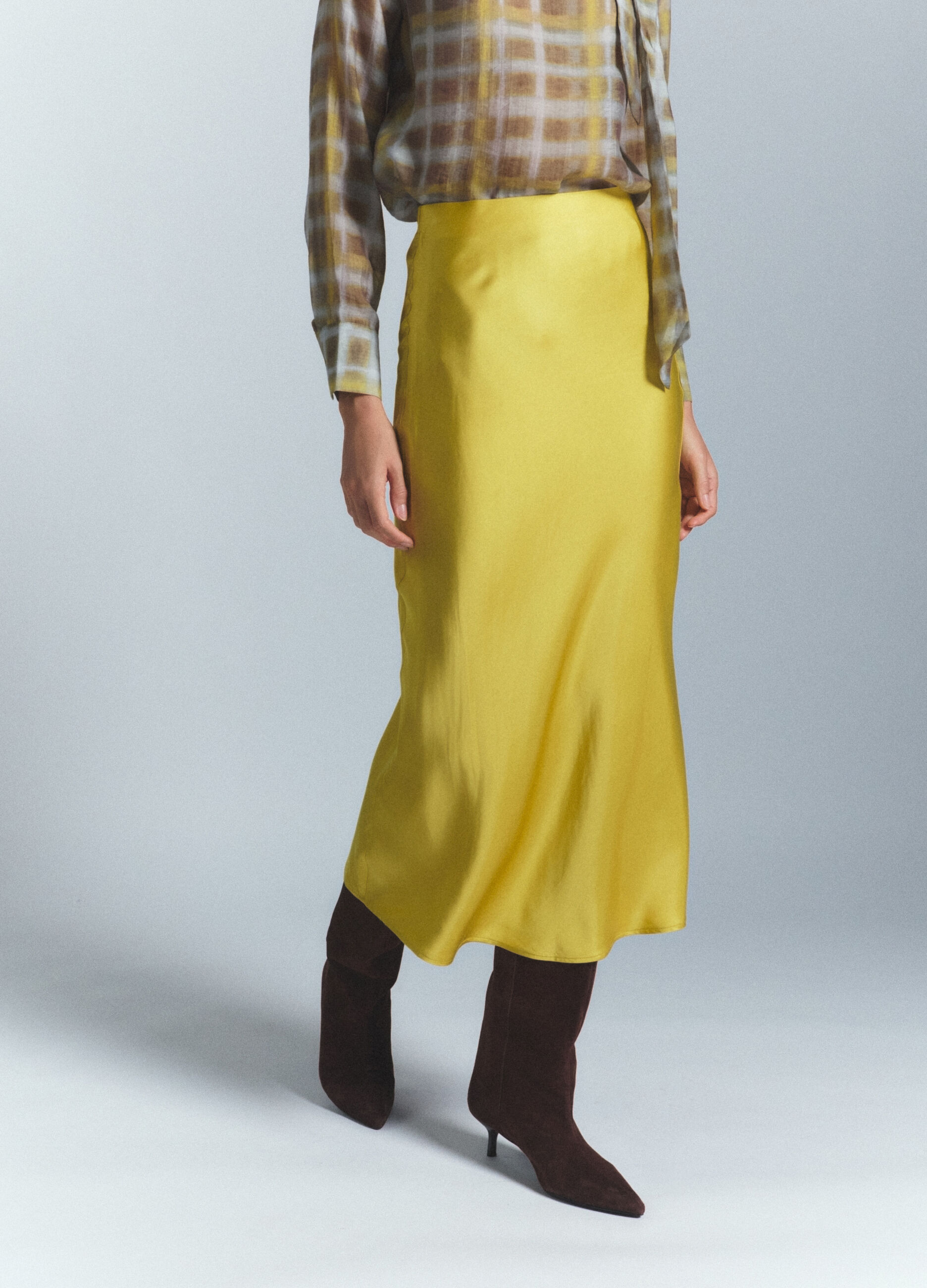 Gonna lunga in raso di pura viscosa donna_1