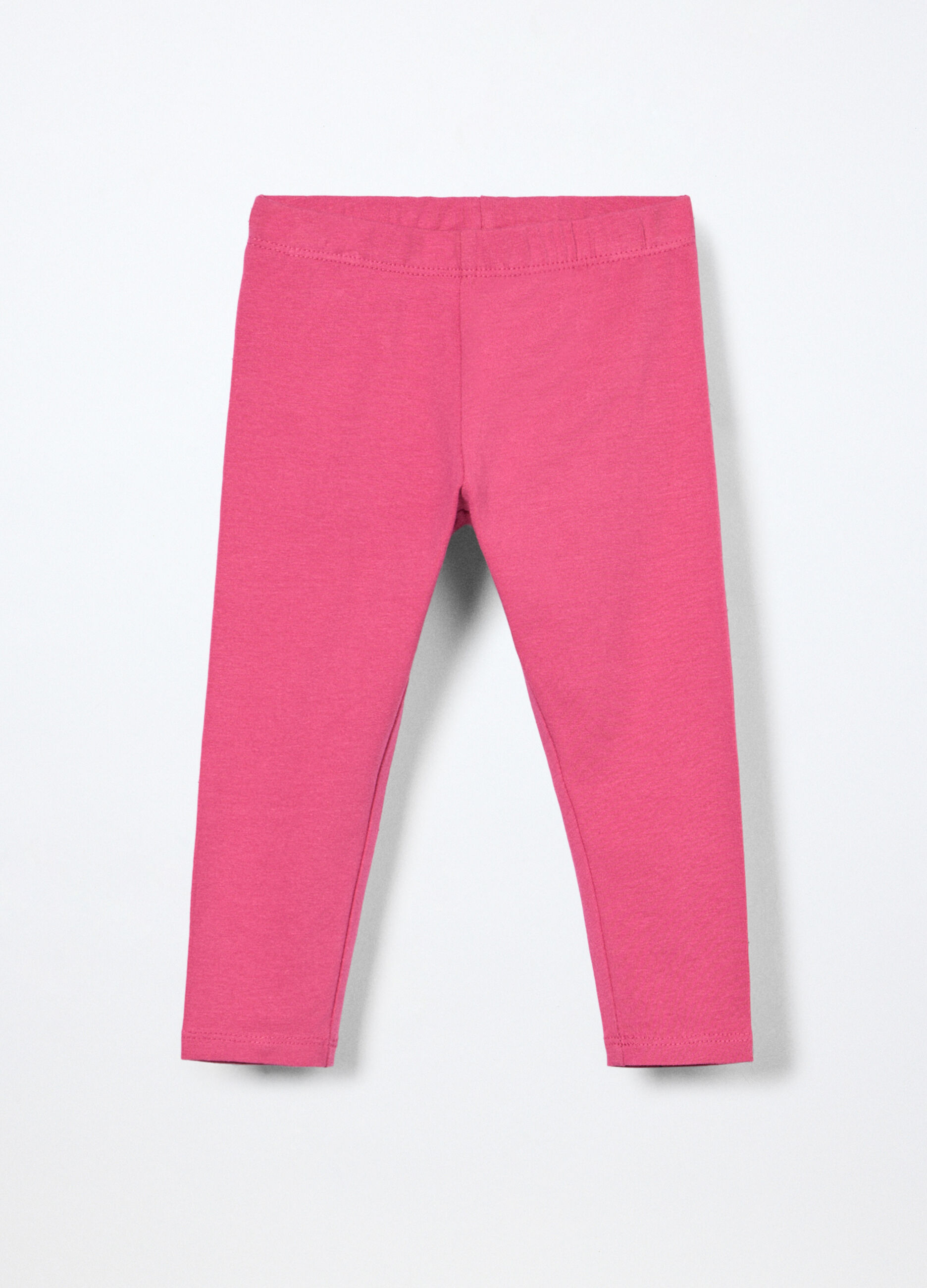 Leggings in jersey di cotone stretch neonata_0