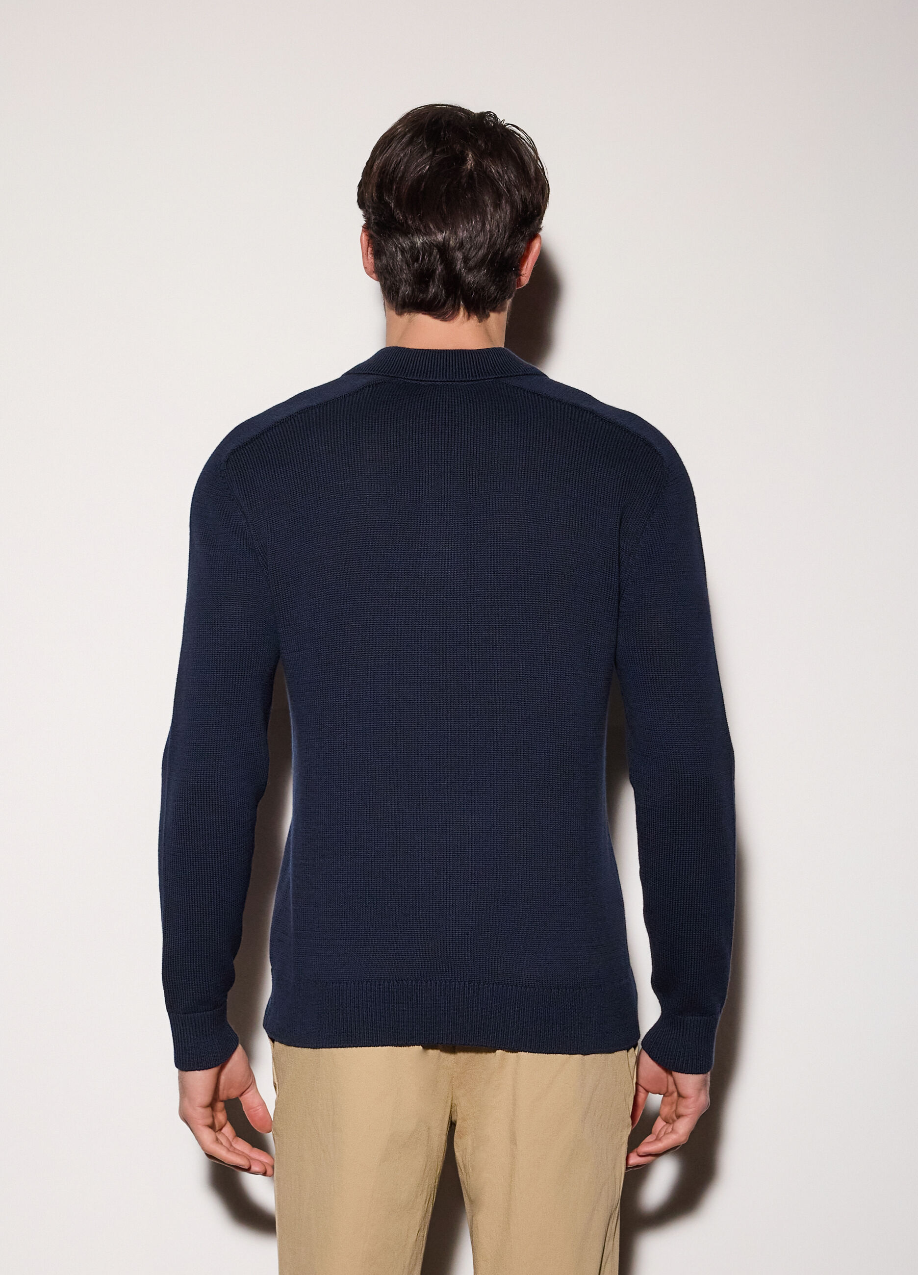 Polo a maniche lunghe in cotone uomo_1