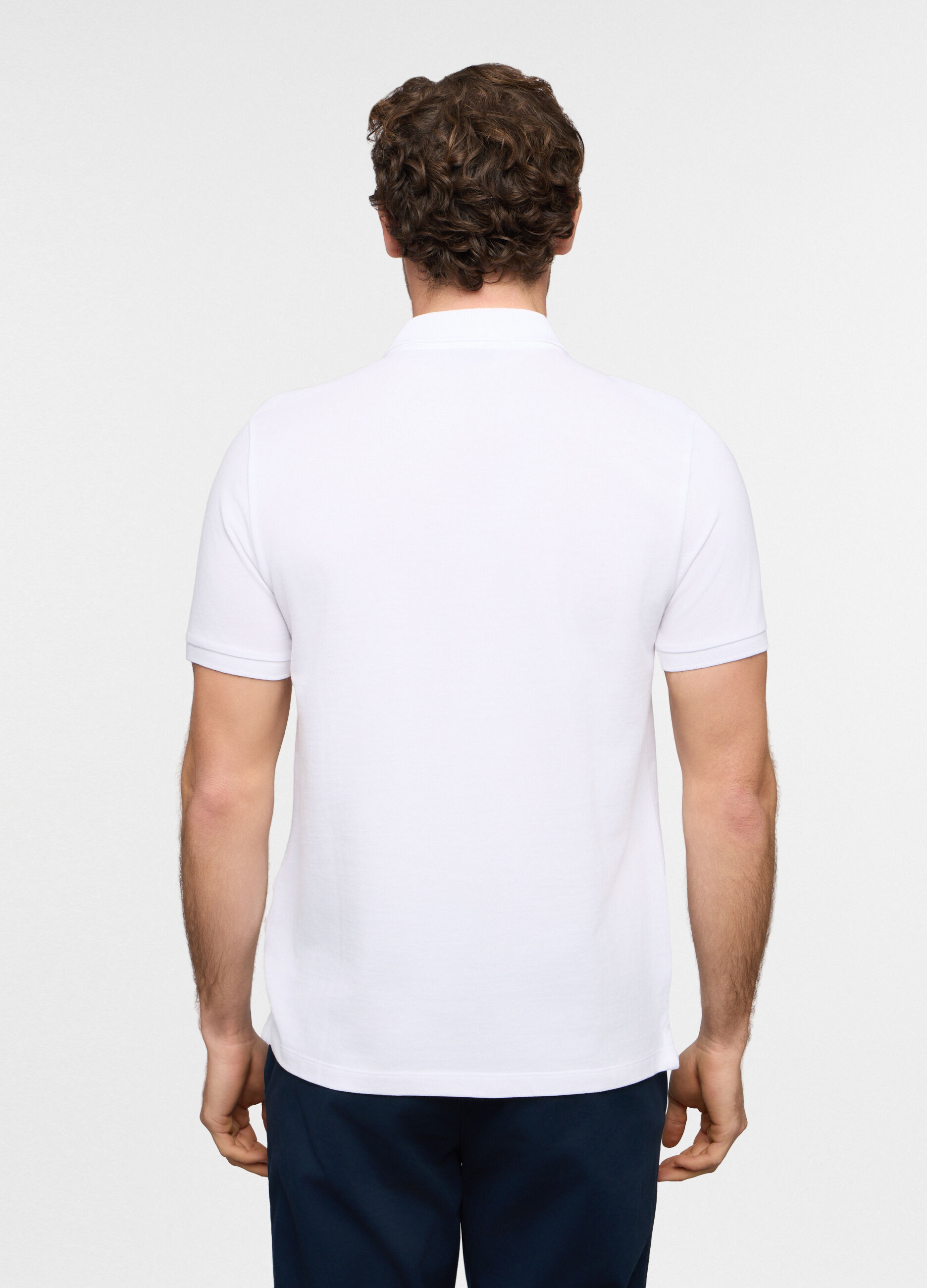 Polo a maniche corte in piquet di cotone uomo_1