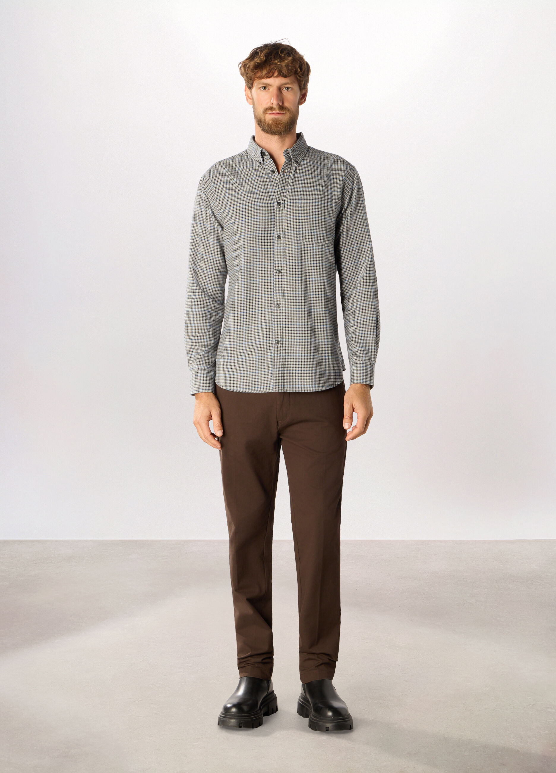 Pantaloni chino in twill di cotone uomo_0