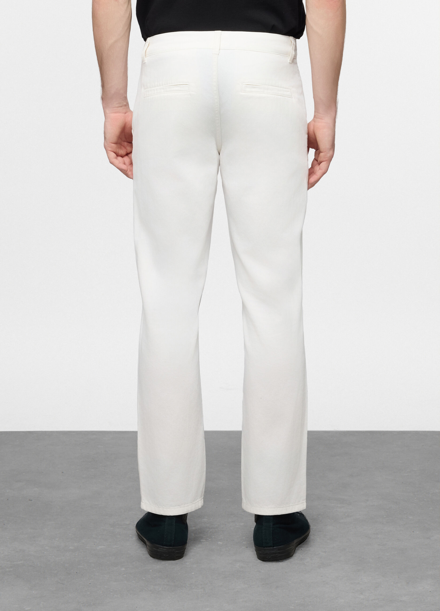 Pantalone chino slim fit in denim di misto cotone uomo_2